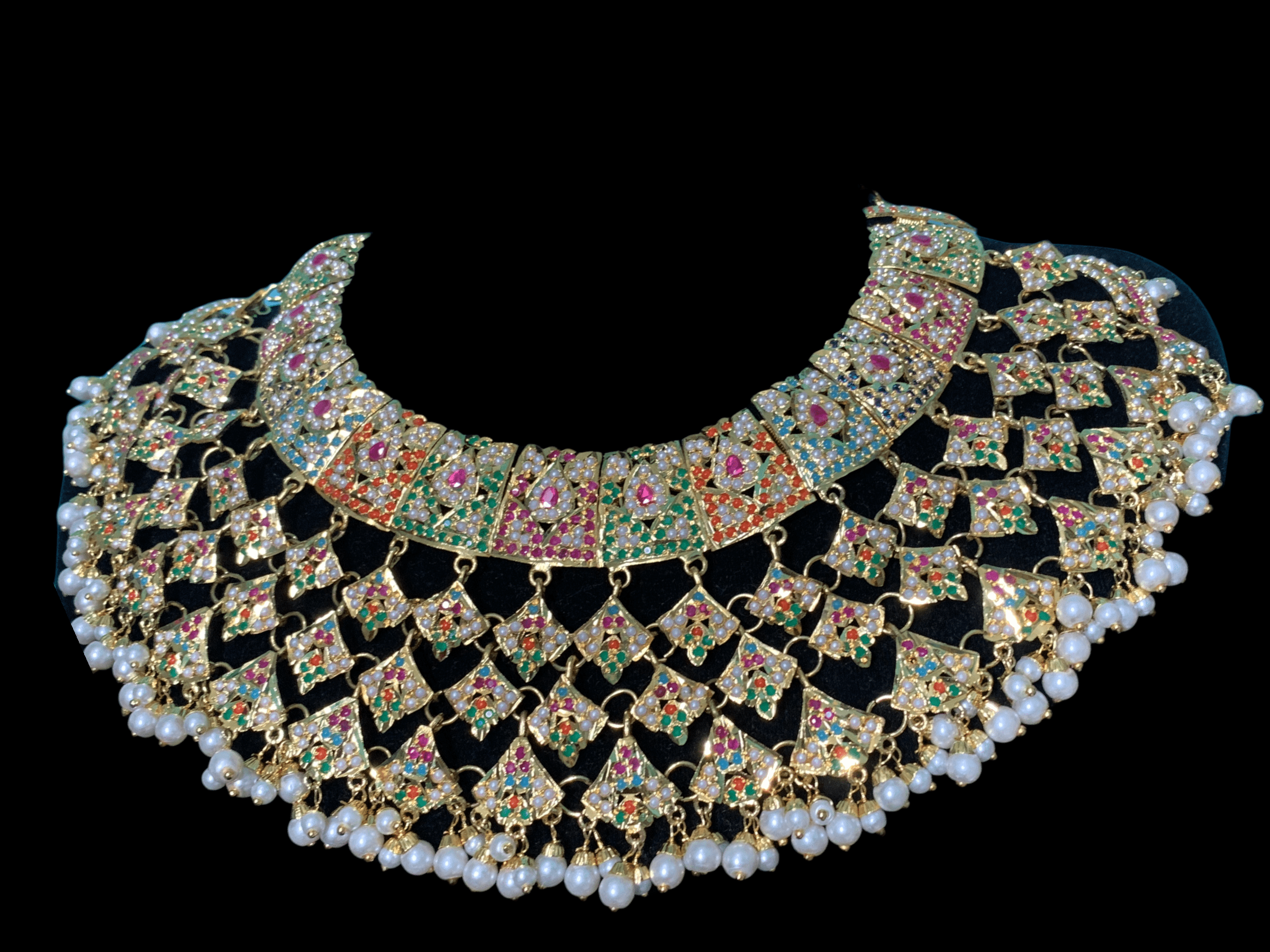 BR91 Hunza Navratan  jadau bridal set   ( SHIPS IN 4 WEEKS )