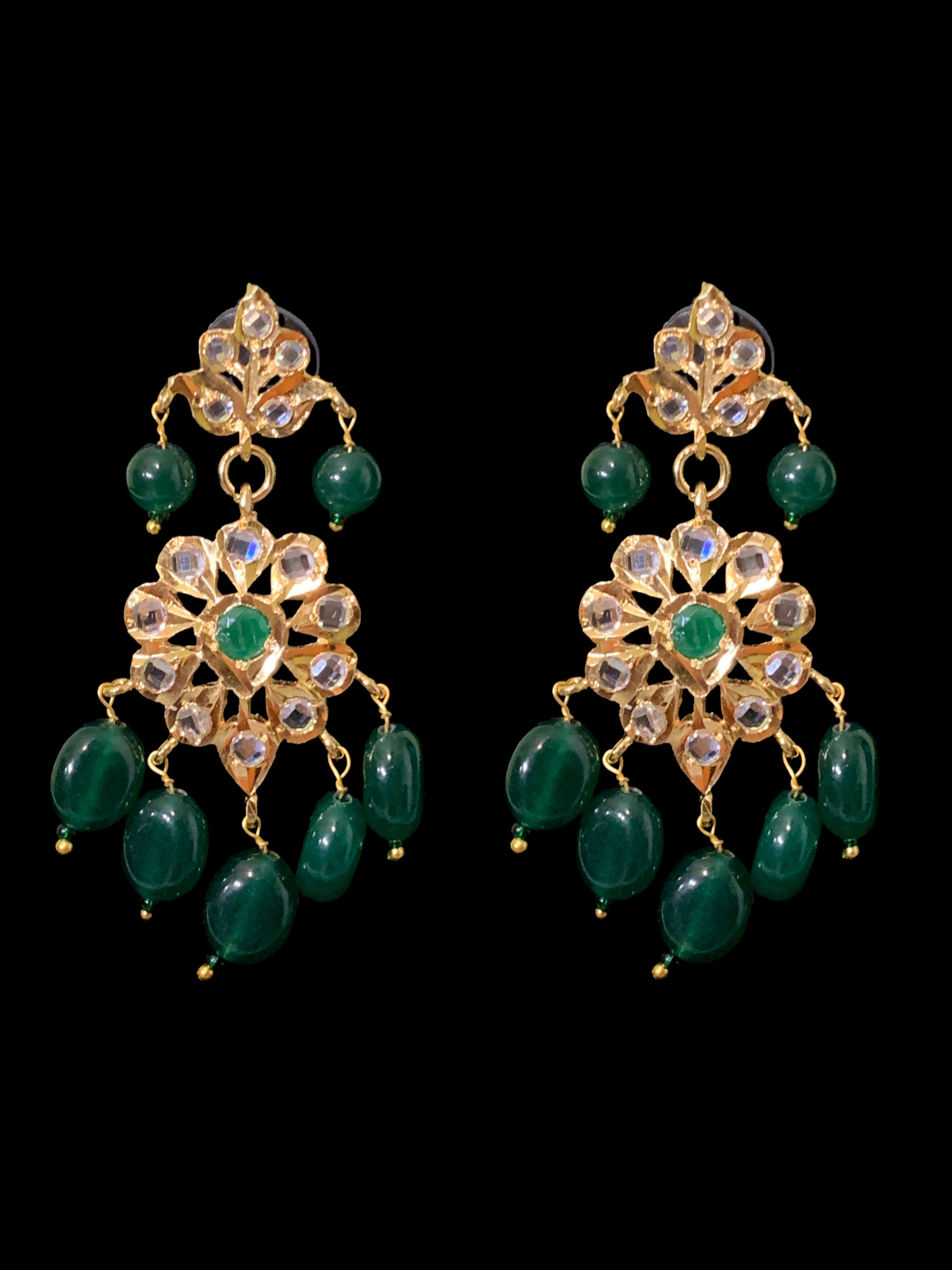 SAT67 Fiona emerald three layer necklace set ( SHIPS IN 4 WEEKS  )