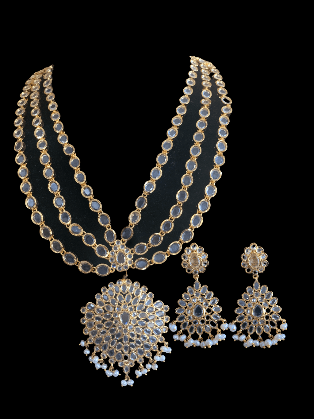 LN107 Marihah gold plated Rani haar in fresh water pearls ( READY TO SHIP )