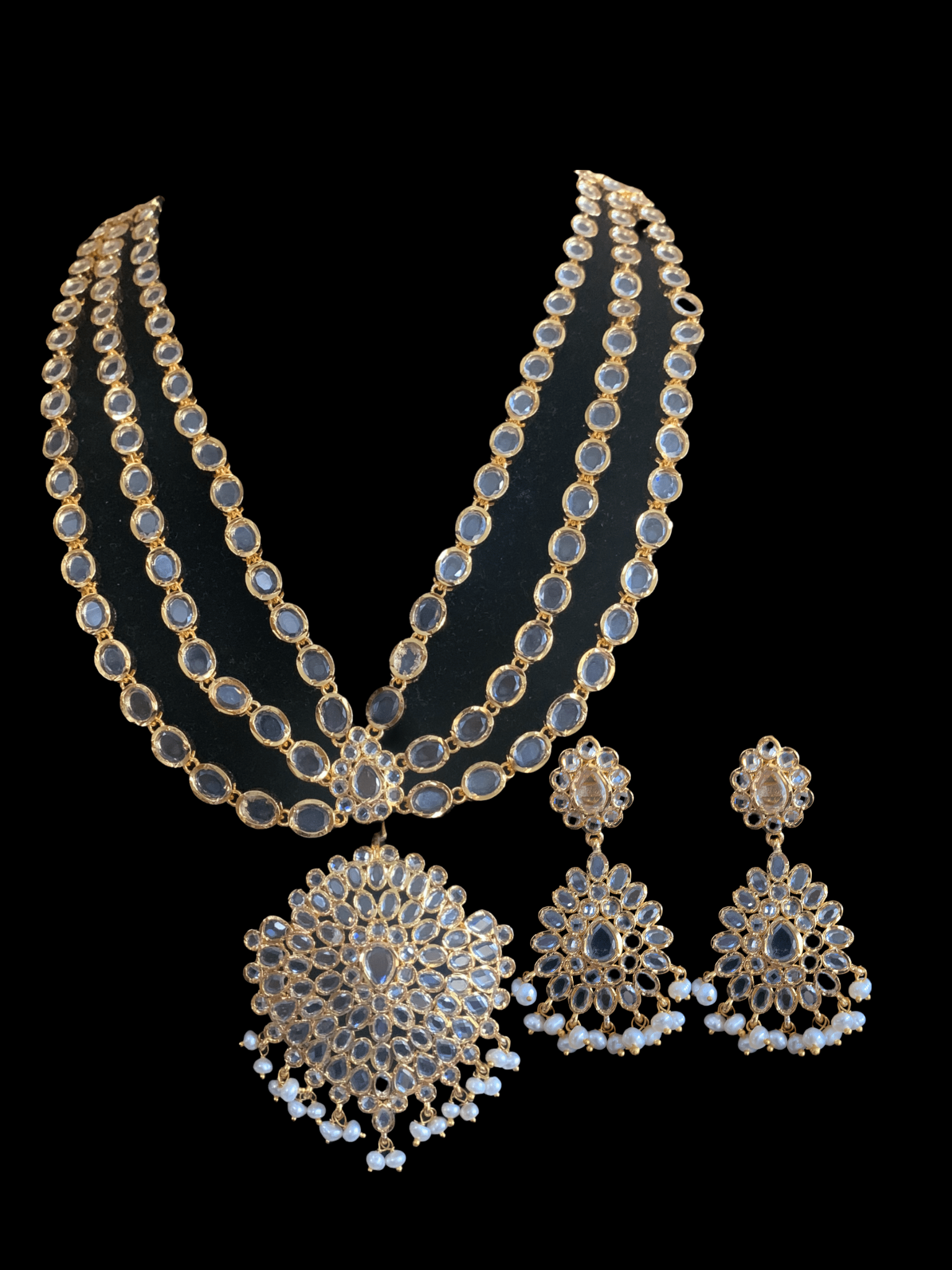 LN107 Marihah gold plated Rani haar in fresh water pearls ( READY TO SHIP )