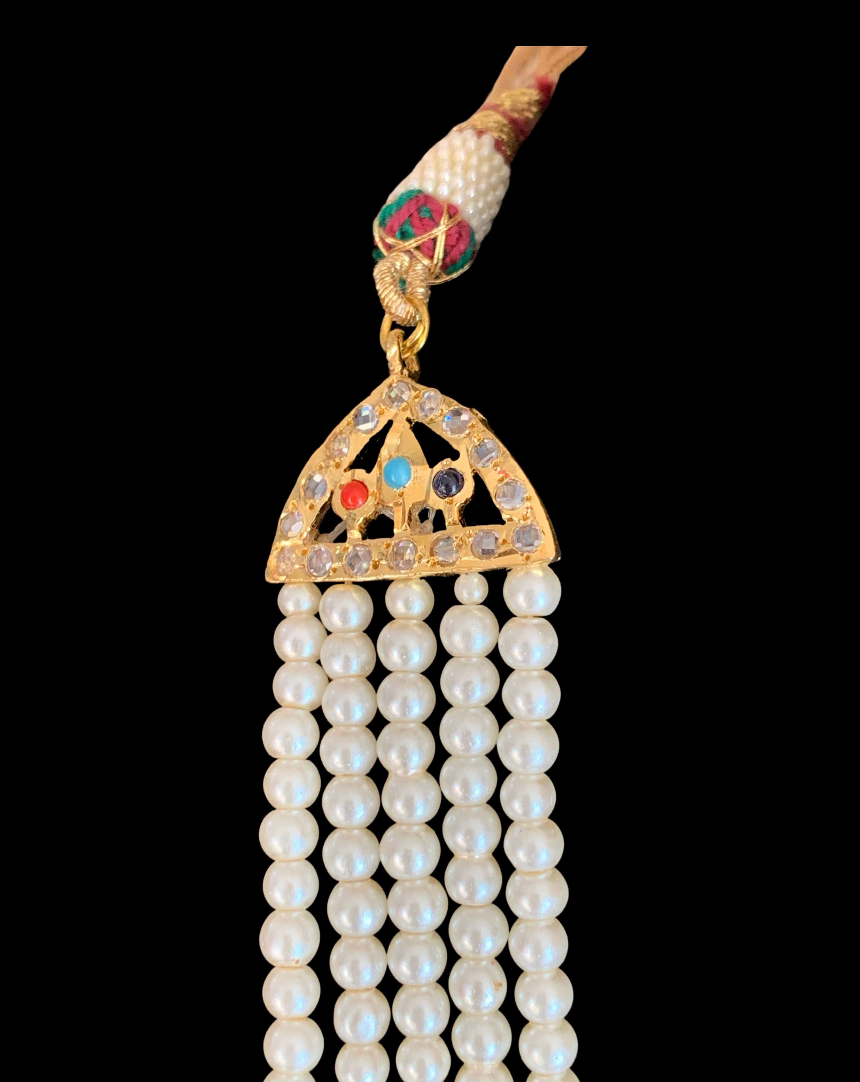 LN46 Ramia navratan  rani haar with earrings( READY TO SHIP )