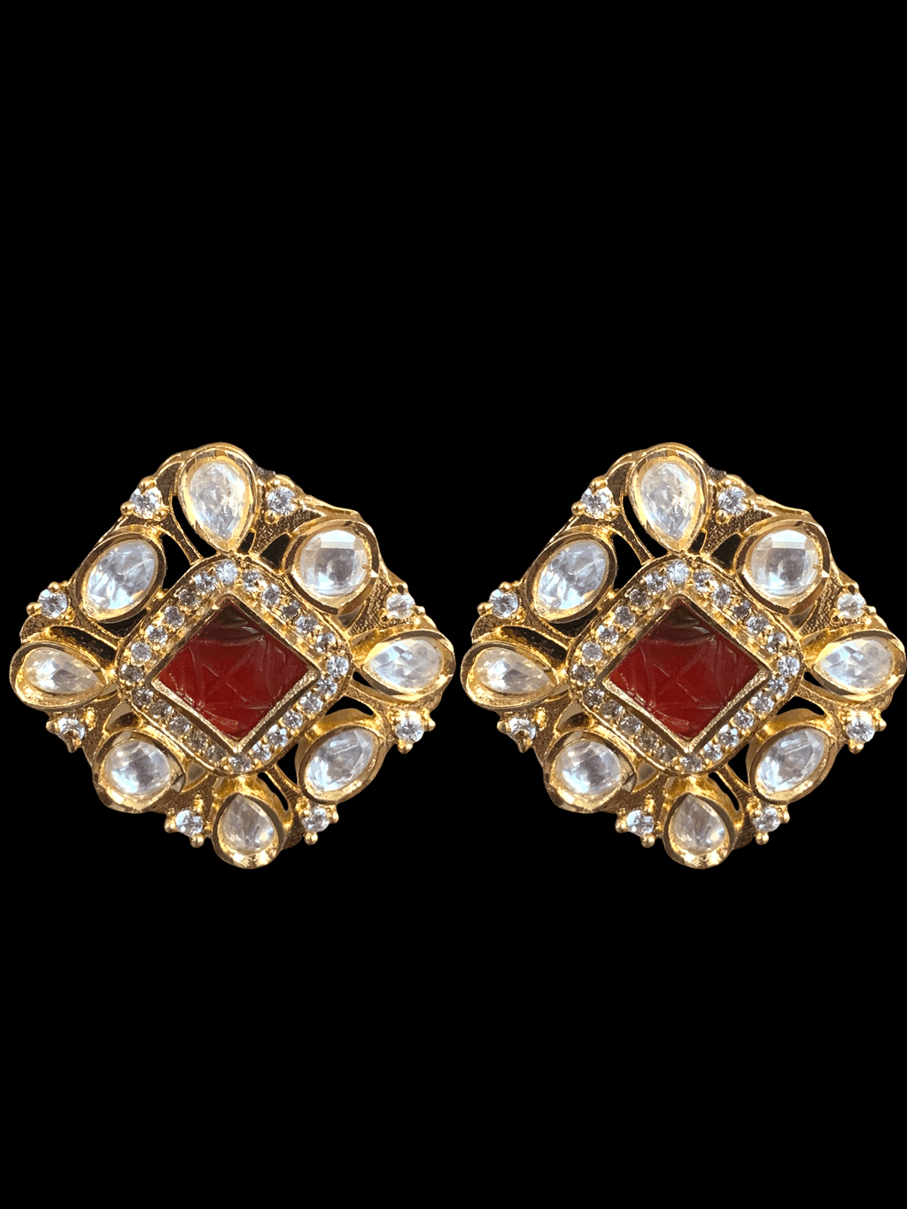 ET524  Gold plated polki tops ( READY TO SHIP)