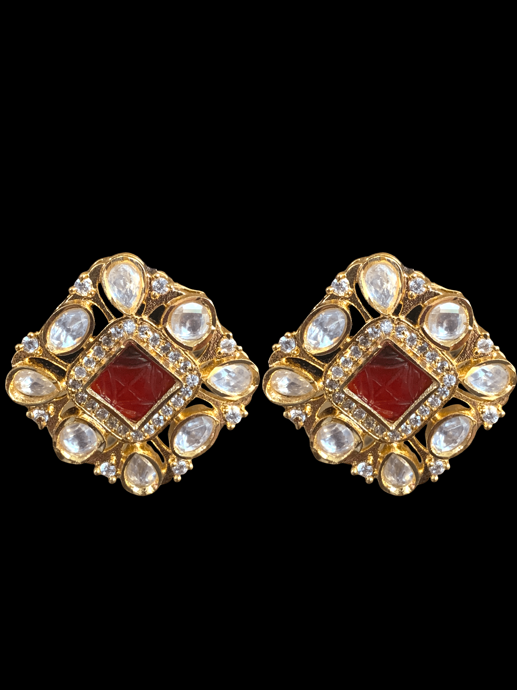 ET524  Gold plated polki tops ( READY TO SHIP)