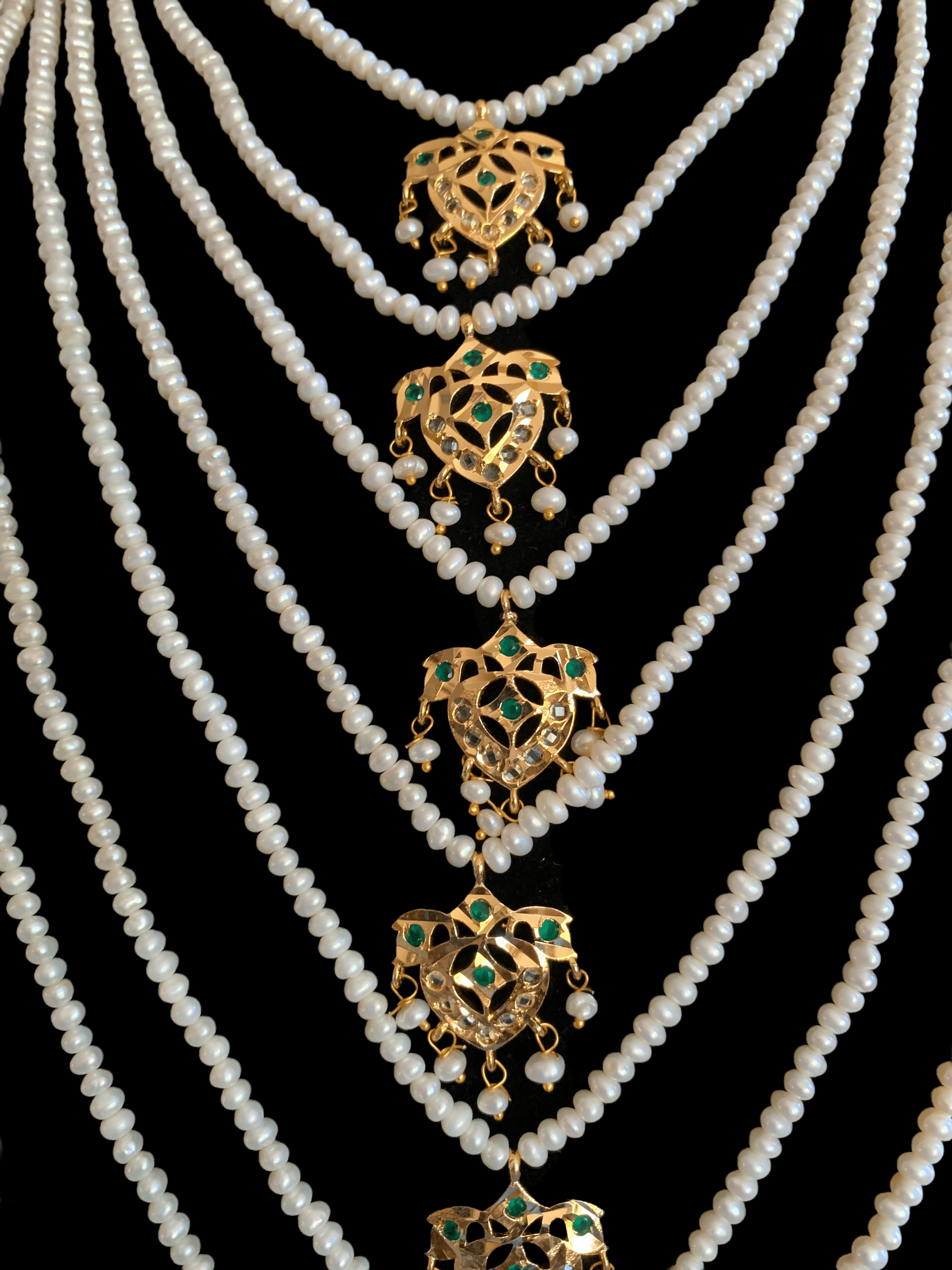 SAT9 Talia  satlada in fresh water pearls - green   (READY TO SHIP)