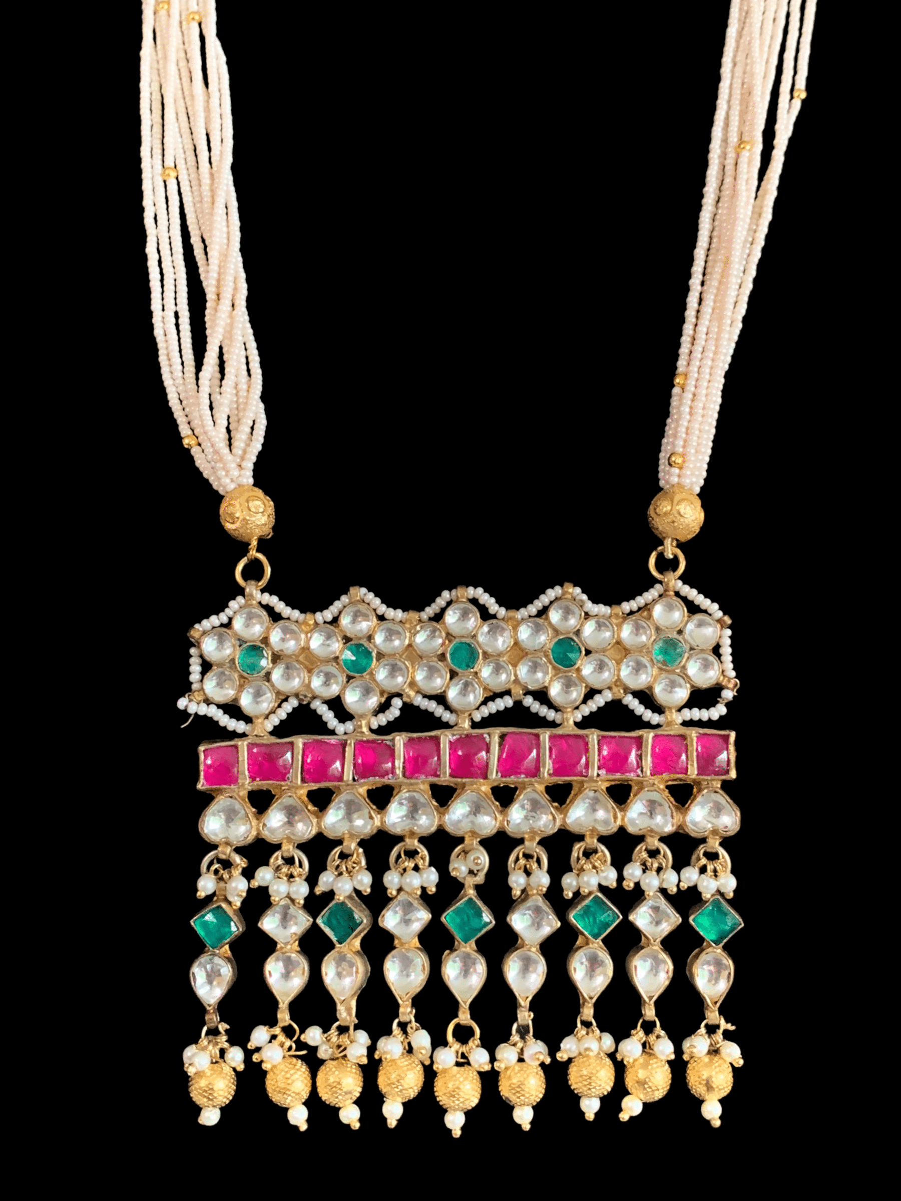 PS324  pachi kundan pendant set ( READY TO SHIP)
