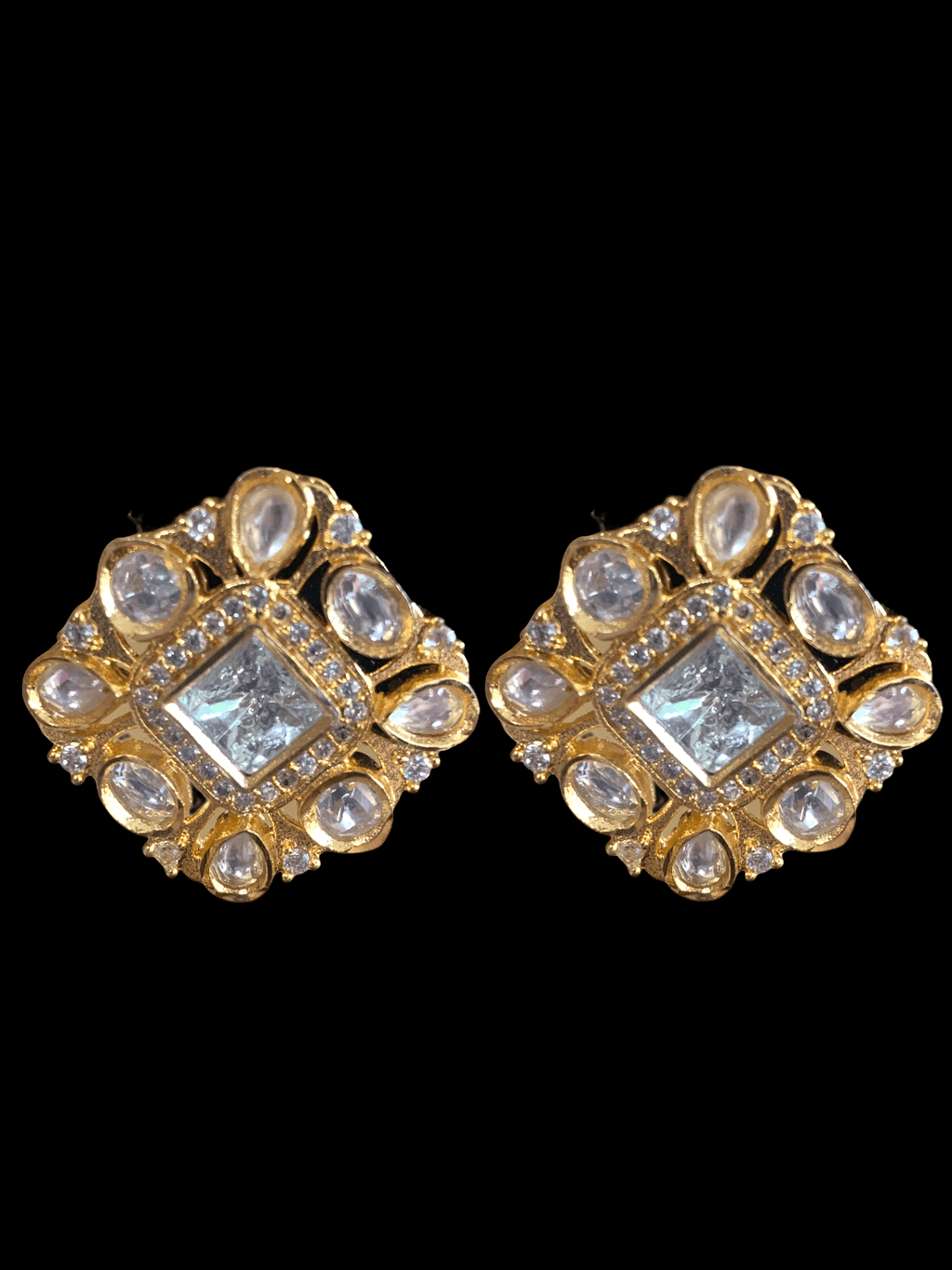 ET524  Gold plated polki tops ( READY TO SHIP)