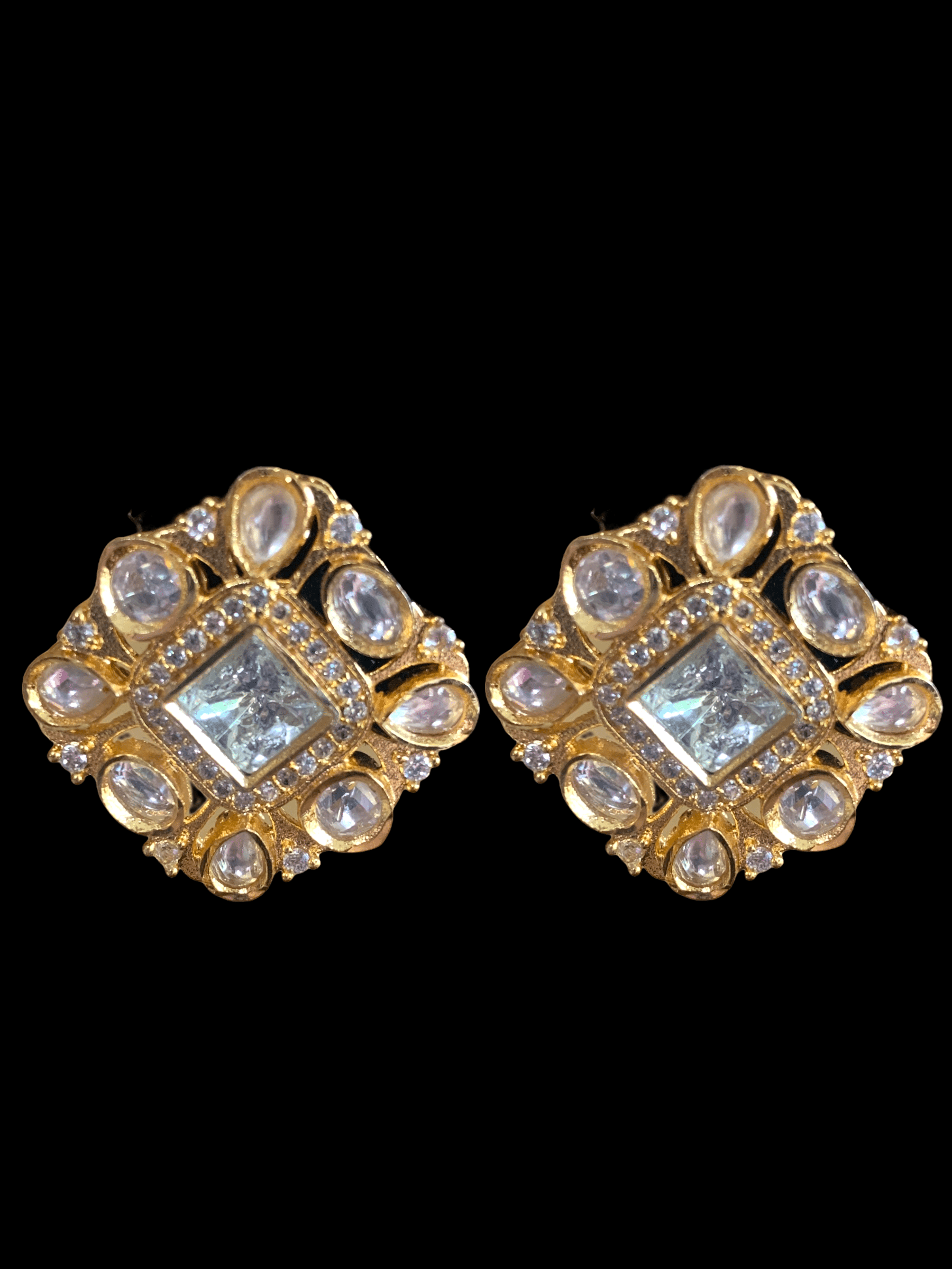 ET524  Gold plated polki tops ( READY TO SHIP)