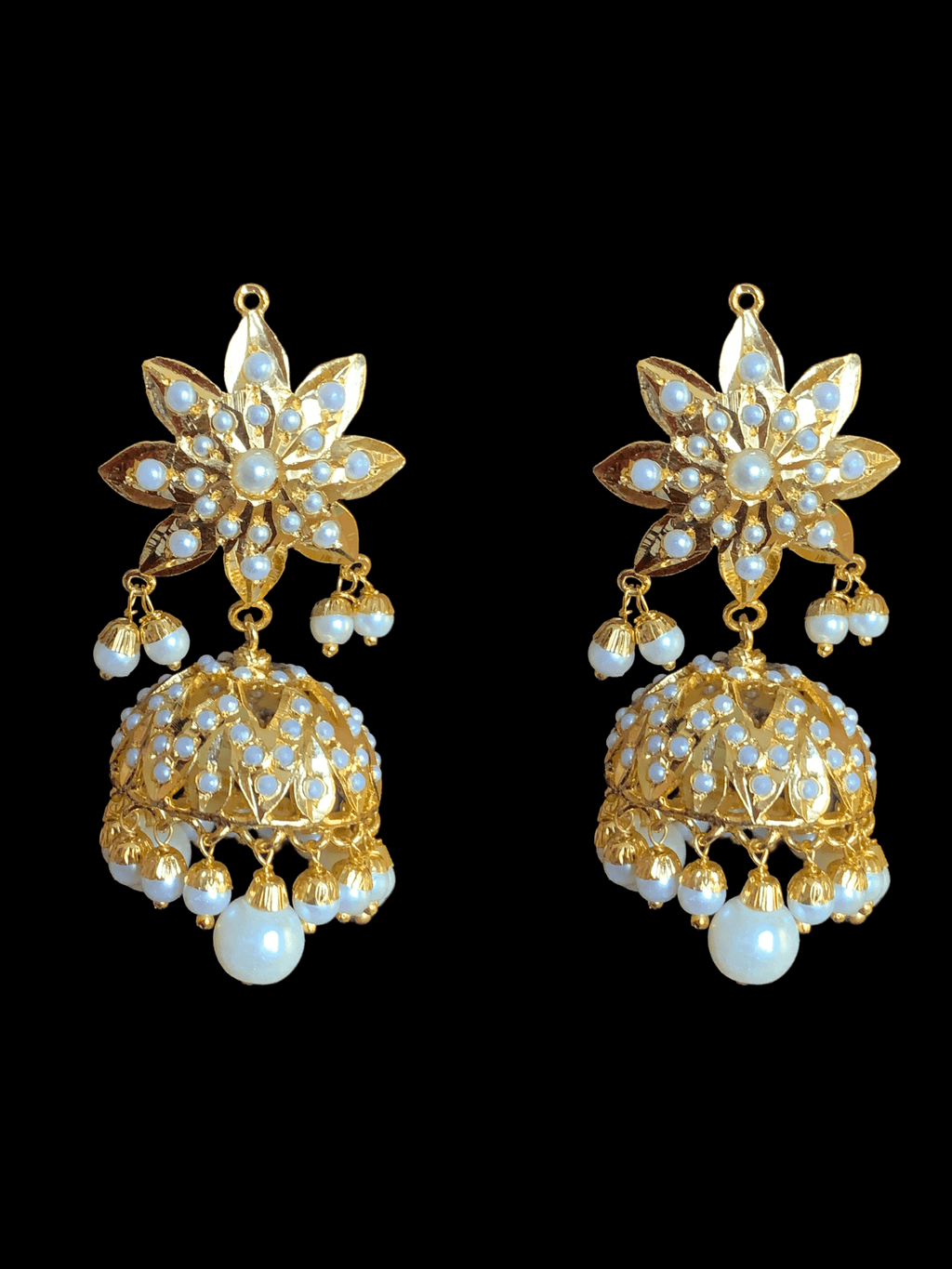 PS83 pearl jadau pendant set with jhumka ( SHIPS IN 4 WEEKS )
