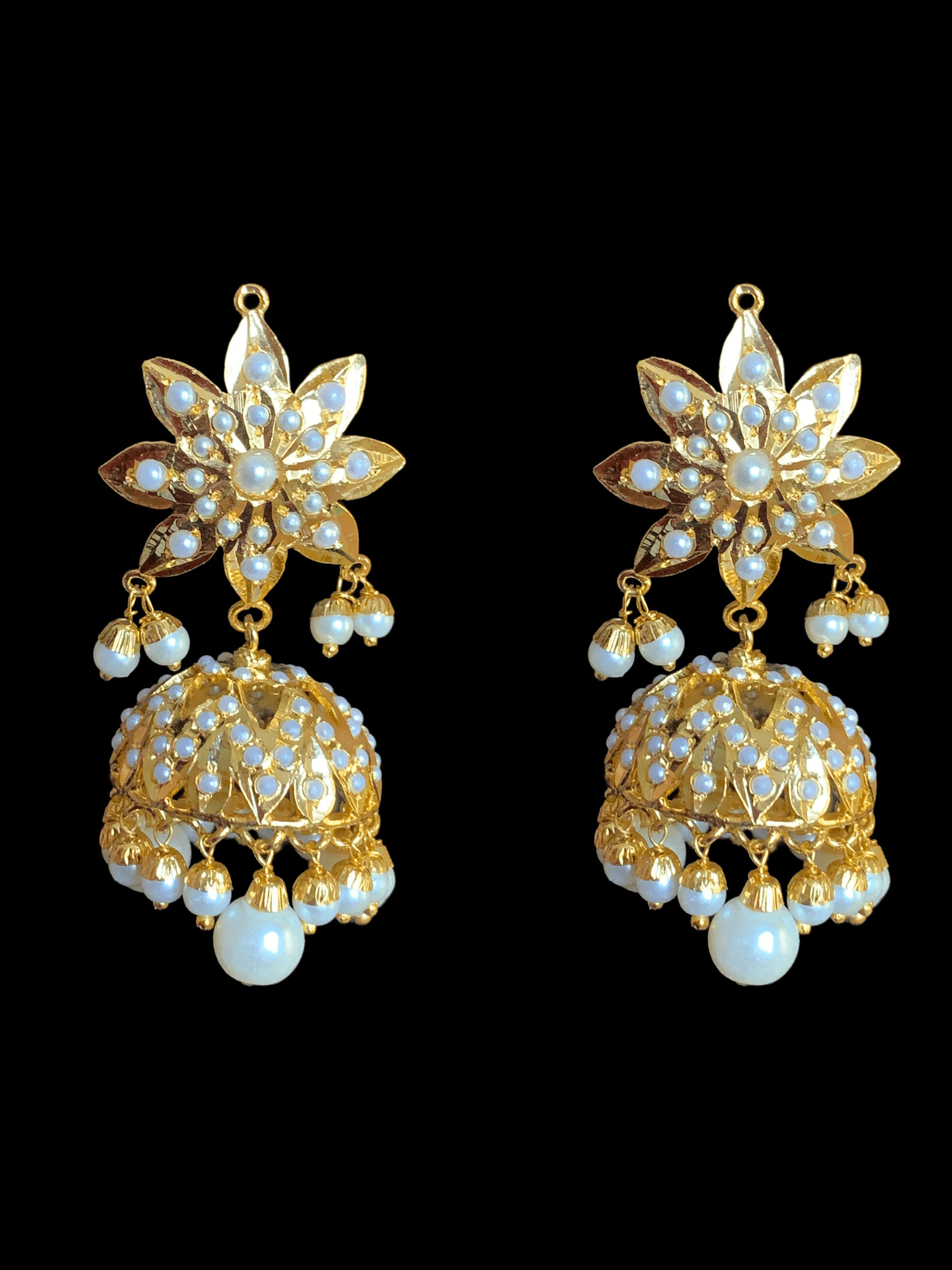 PS83 pearl jadau pendant set with jhumka ( SHIPS IN 4 WEEKS )
