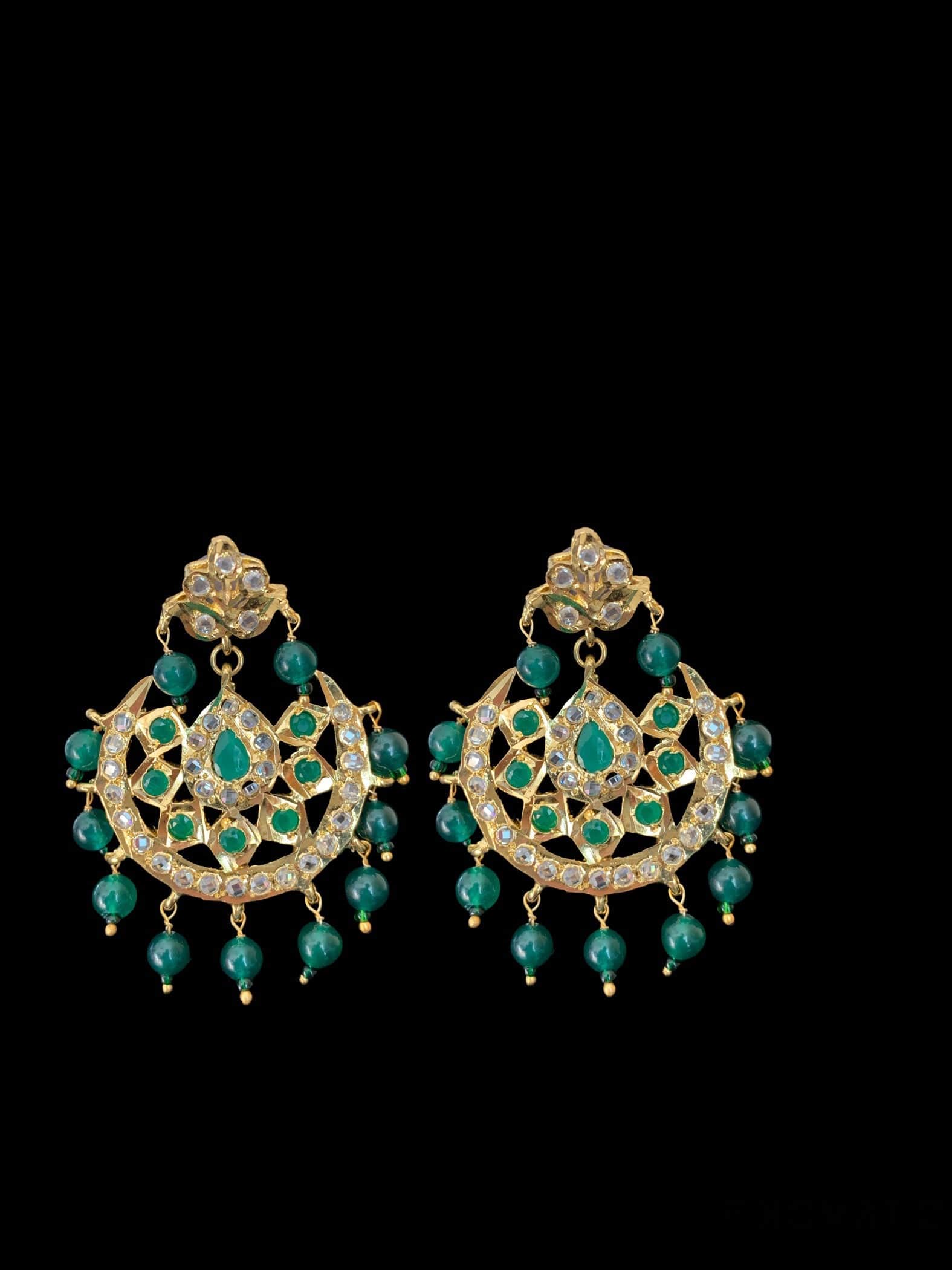 Ramia emerald rani haar with earrings( SHIPS IN 4 WEEKS)