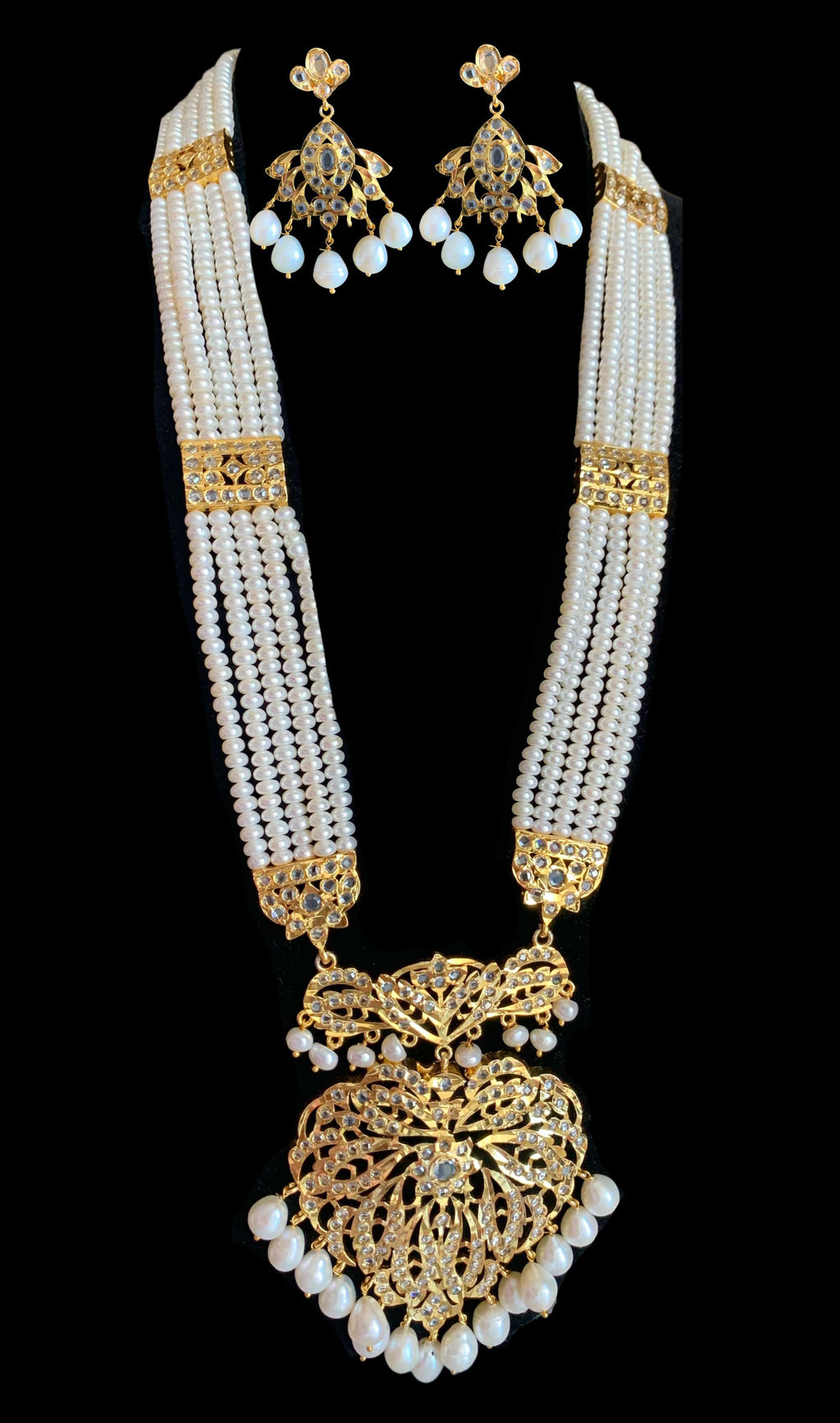 LN172 Namrata long Rani haar in fresh water pearls ( READY TO SHIP )