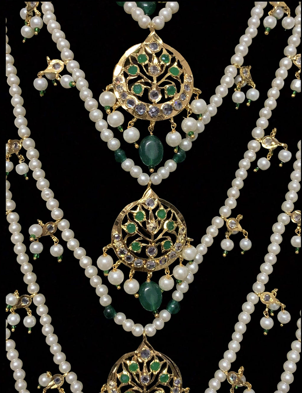 SAT19 Asmara Hyderabadi bridal satlada green ( READY TO SHIP )