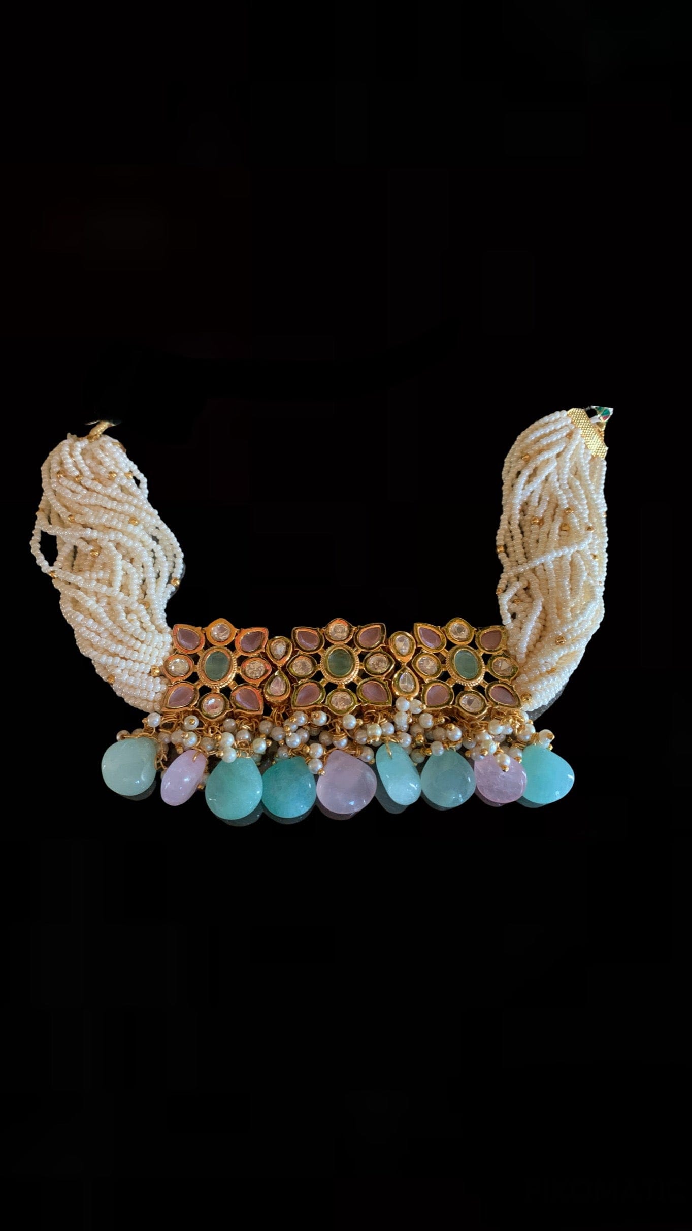 C156 Meera polki  choker with earrings ( READY TO SHIP )