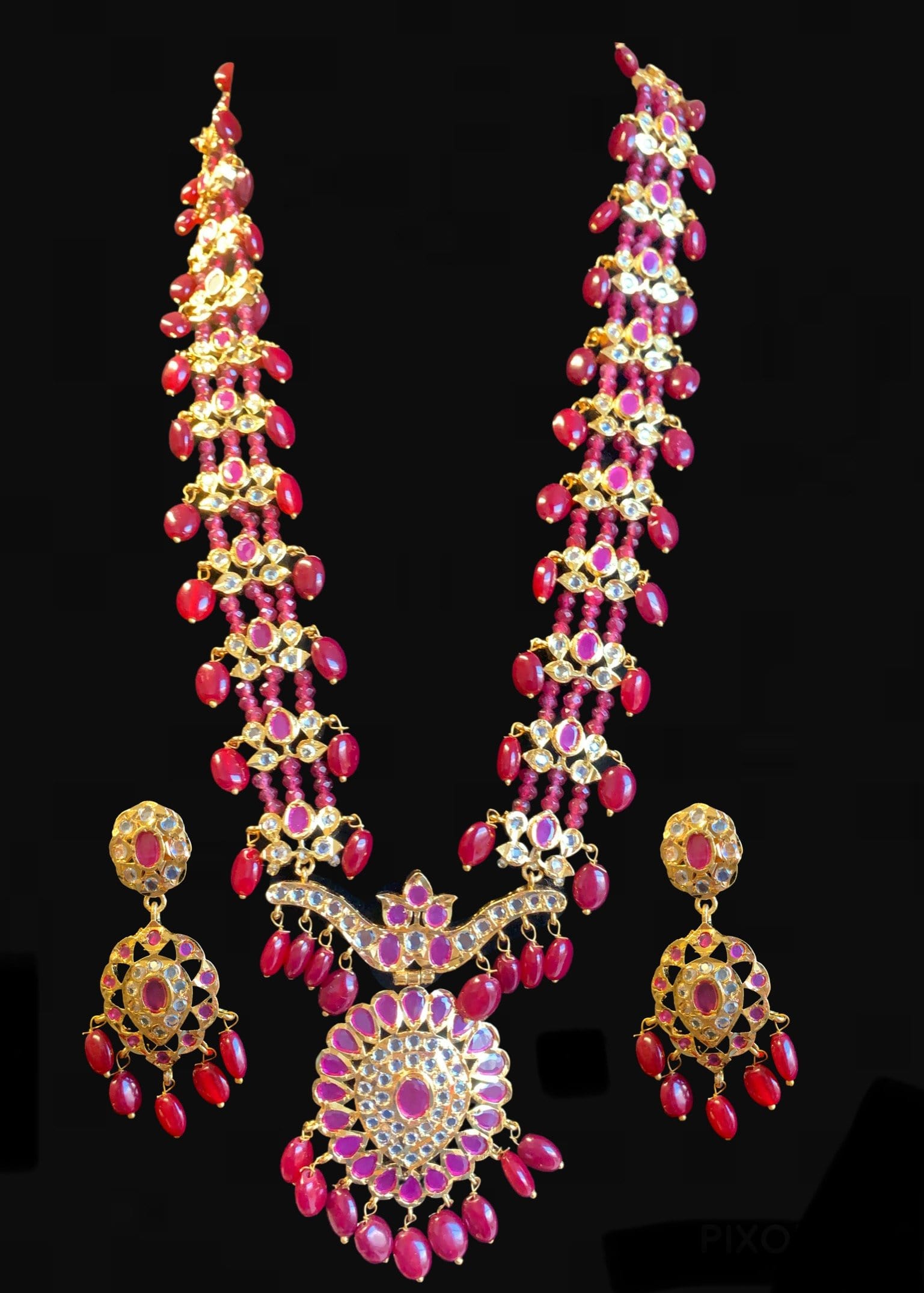 LN68 Asif jaahi haar in Ruby ( SHIPS IN 4 WEEKS )