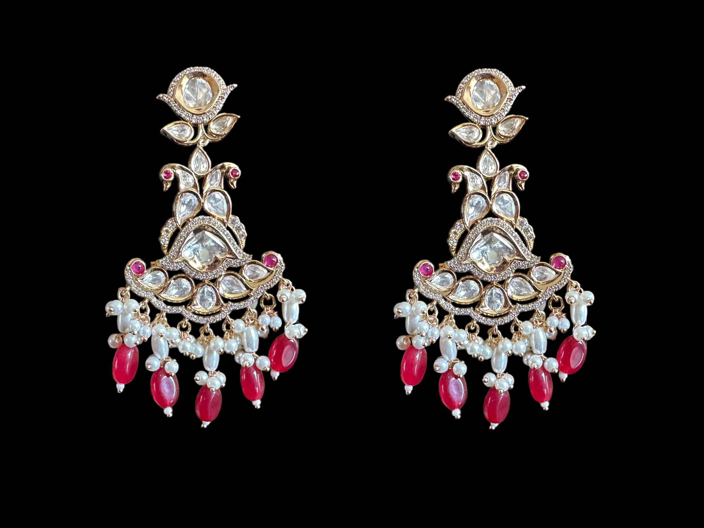 DER419 high quality Polki earrings ( READY TO SHIP)