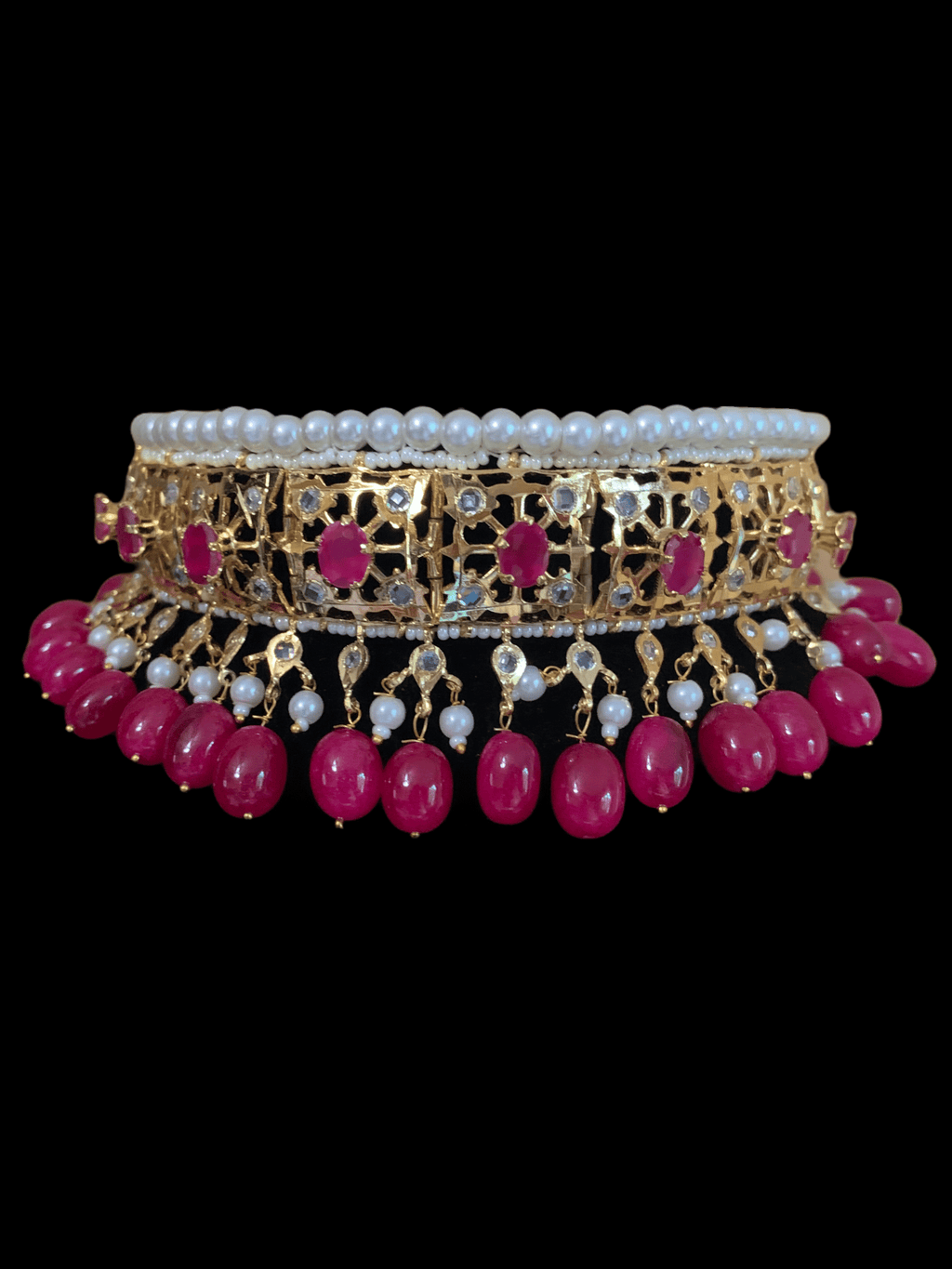 C109  Insia jadavi lacha in ruby  beads (READY TO SHIP  )