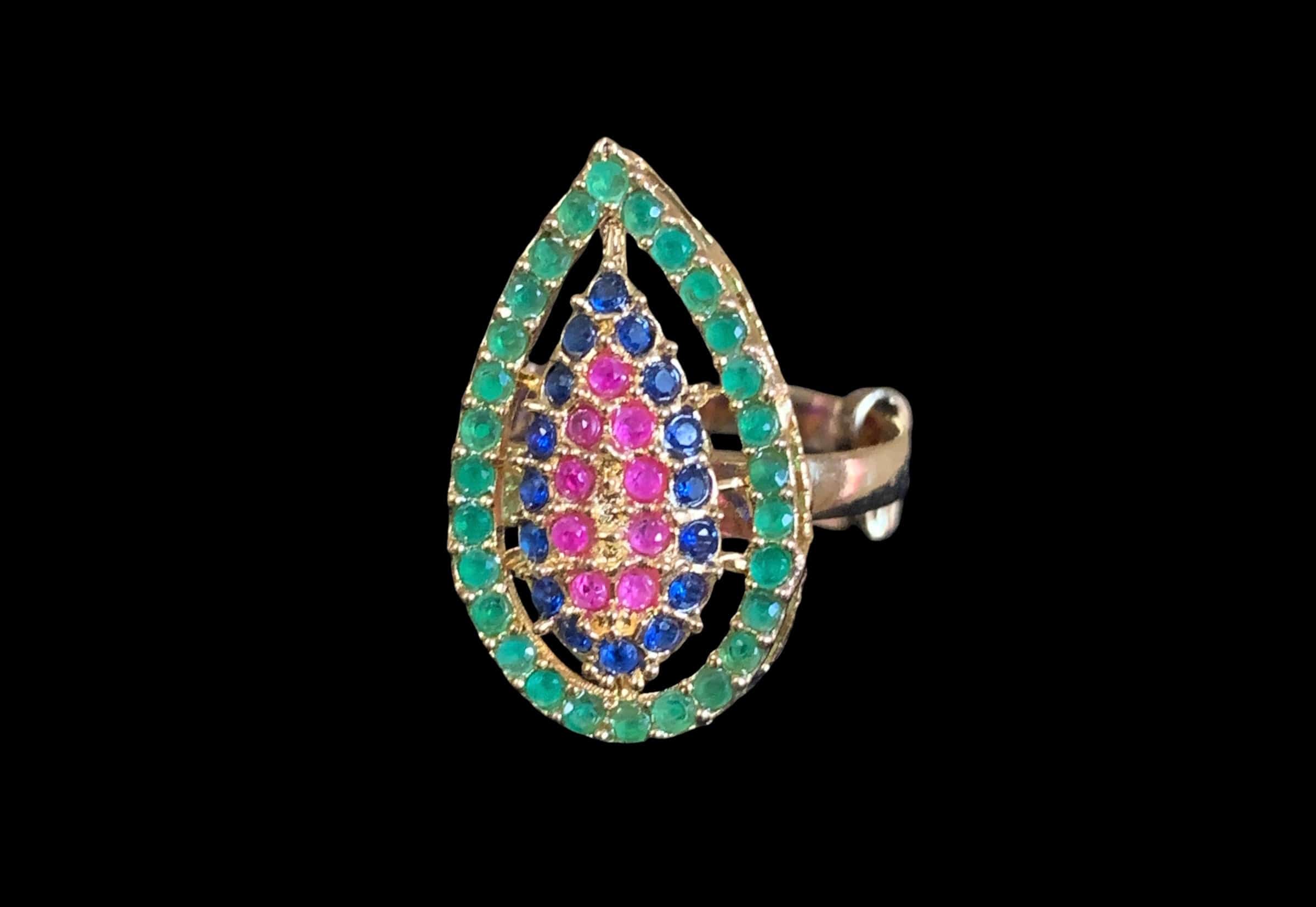 NS65 Deepa multicolor cz necklace set ( SHIPS IN 4 WEEKS  )