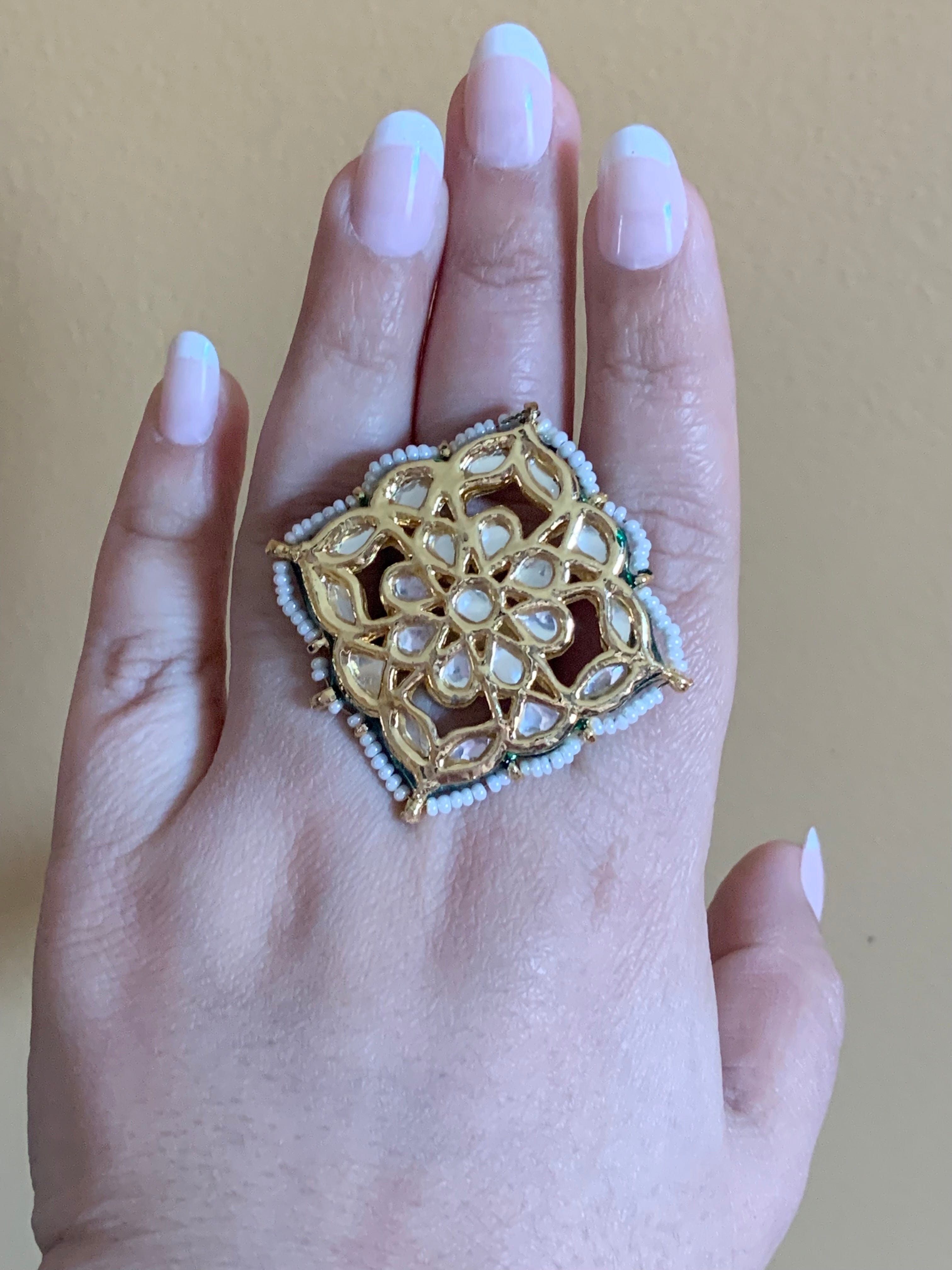DJR13 Kundan statement ring ( READY TO SHIP)