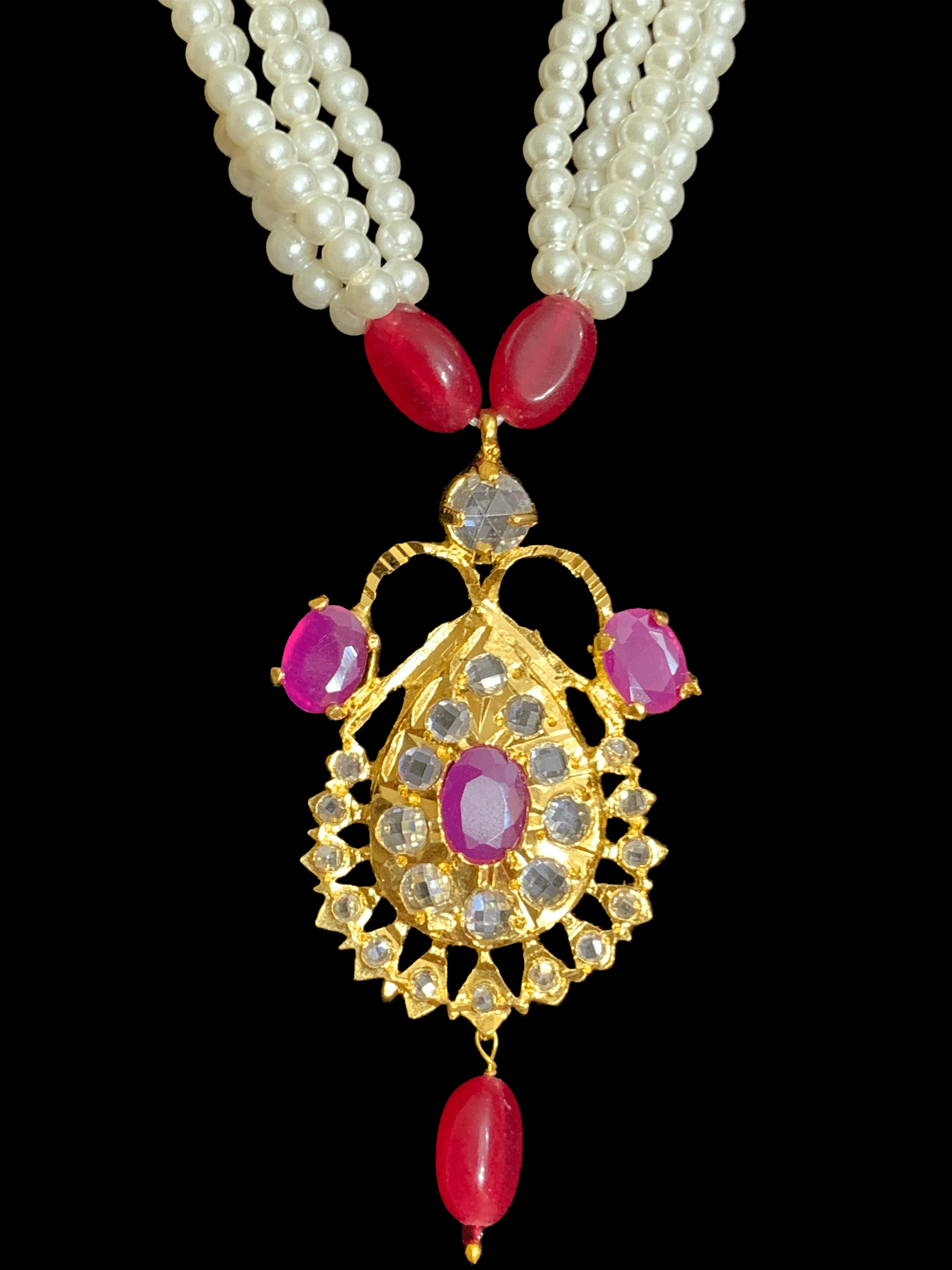 PS40 Nizami jugni pendant set in rubies ( SHIPS IN 2 WEEKS )