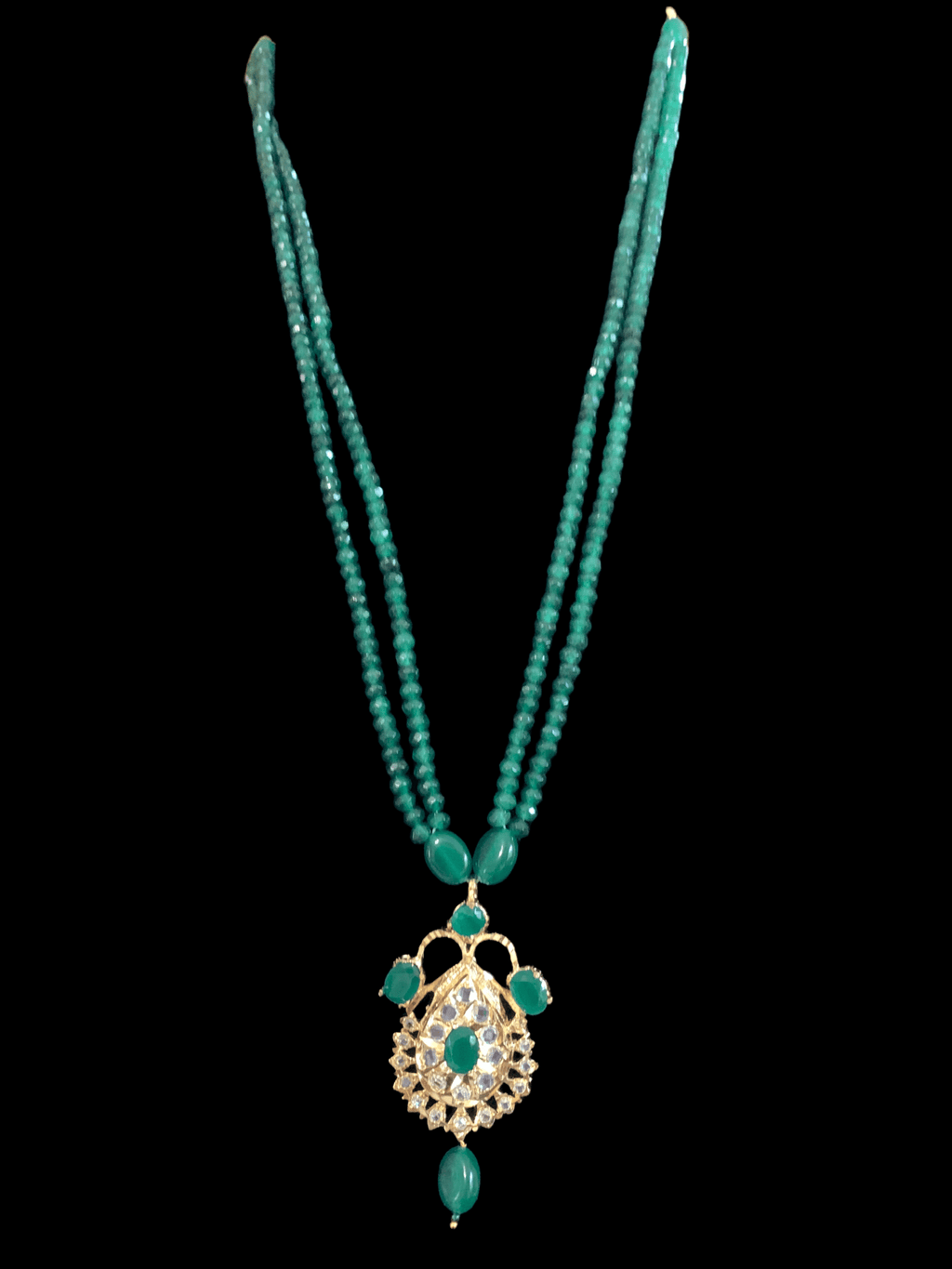 PS441 Jugni in green   beads ( SHIPS IN 1 WEEK )