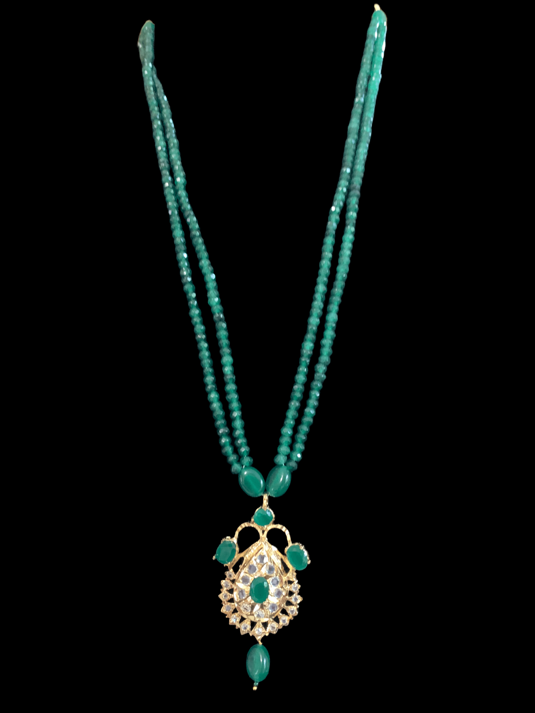 PS441 Jugni in green   beads ( SHIPS IN 1 WEEK )