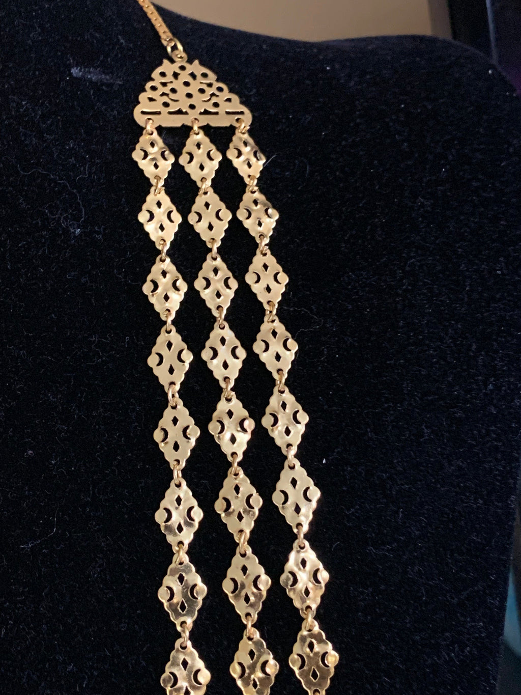 NS313 Chandan haar necklace  in gold plating  (SHIPS IN 3 WEEKS )