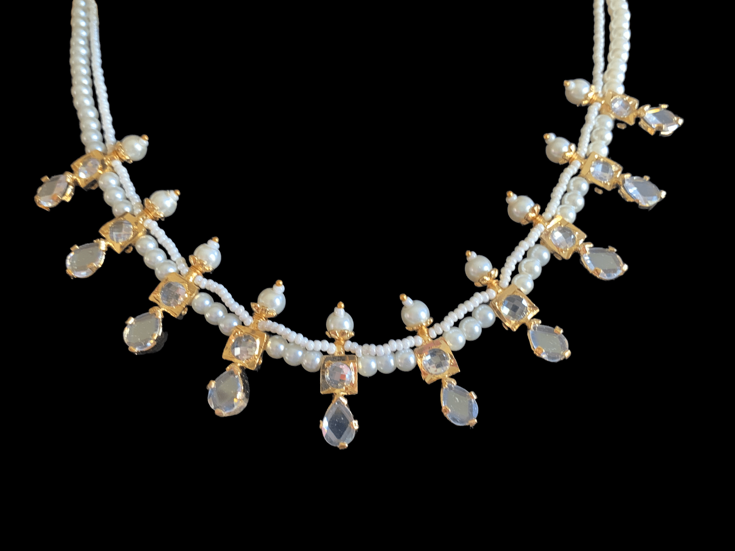 NS225 Kiara set in pearls and polki ( READY TO SHIP )