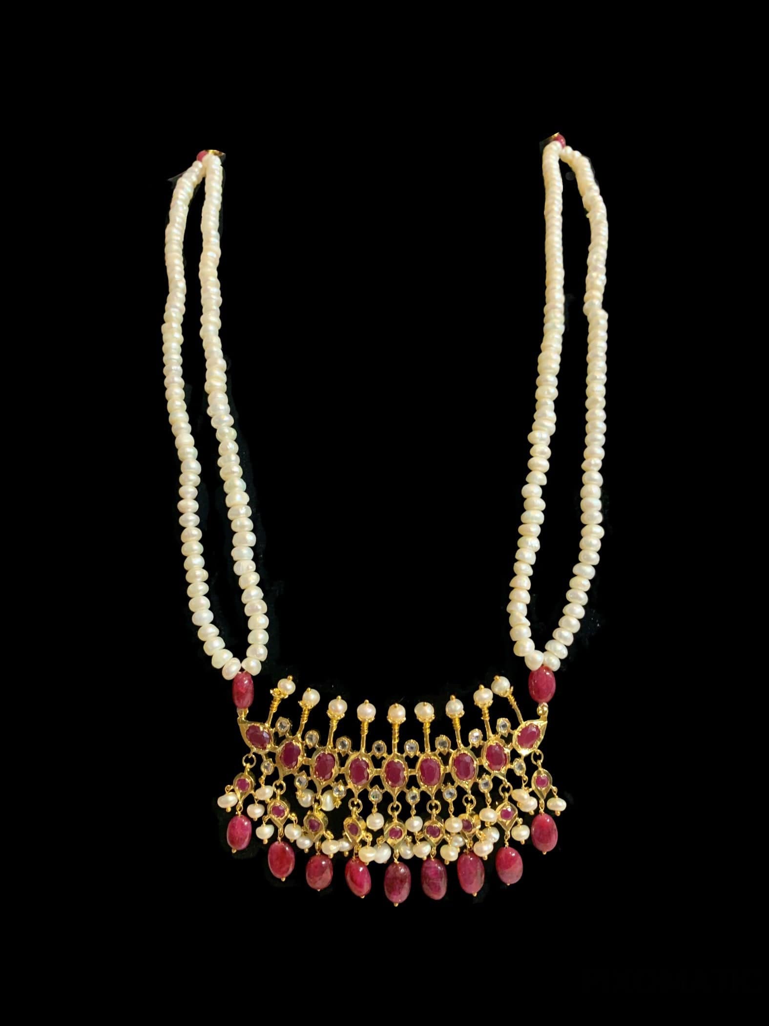Tirmani in fresh water pearls and rubies  ( SHIPS IN 4 WEEKS )
