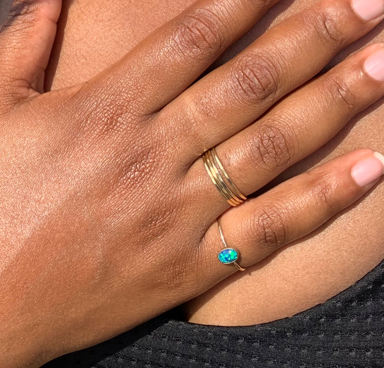 HAMMERED STACKING RING