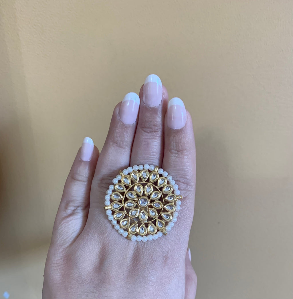 DJR14 Kundan statement ring ( READY TO SHIP)
