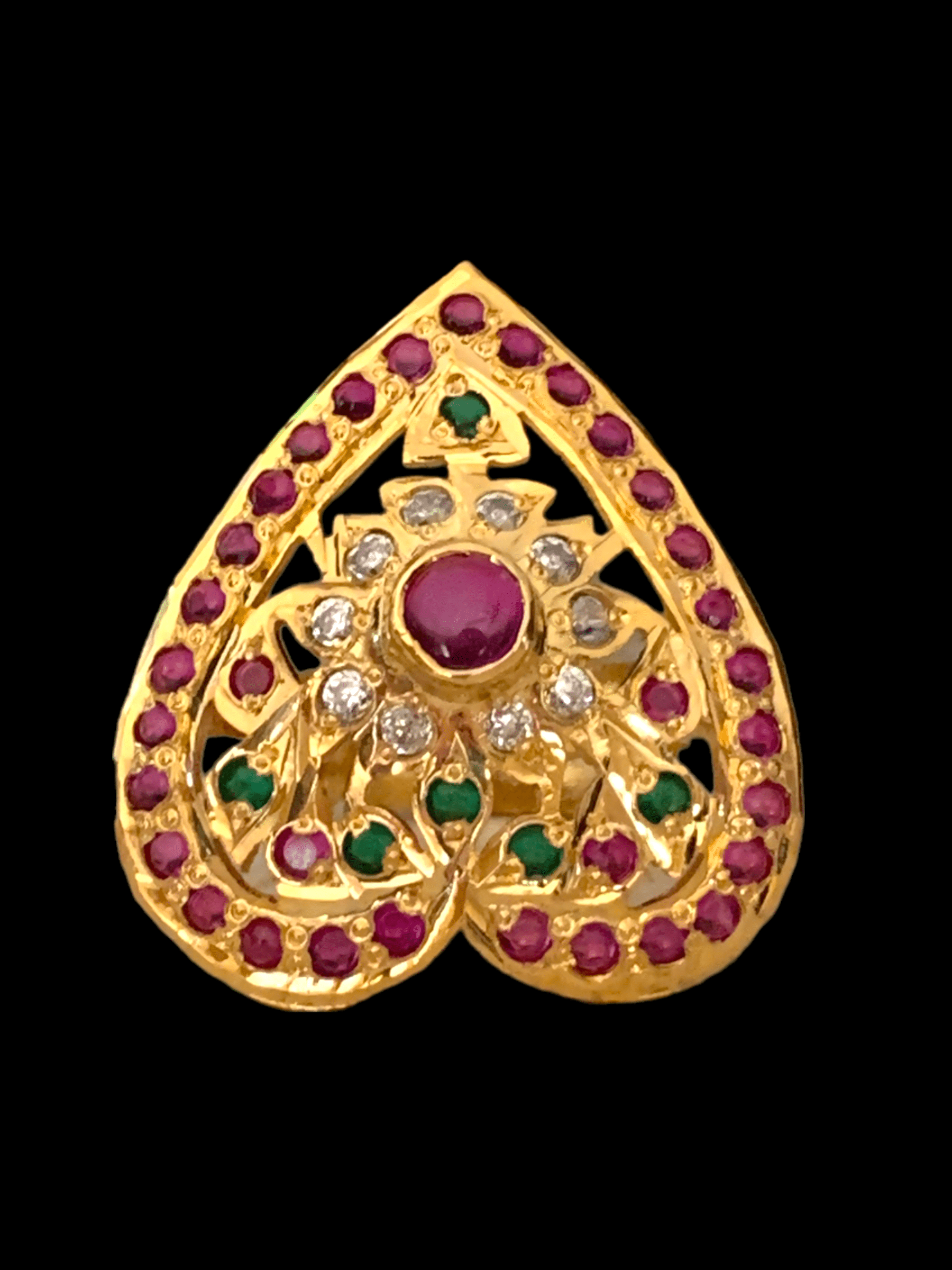 Ruby emerald gold plated silver ring ( SHIPS IN 4 WEEKS )