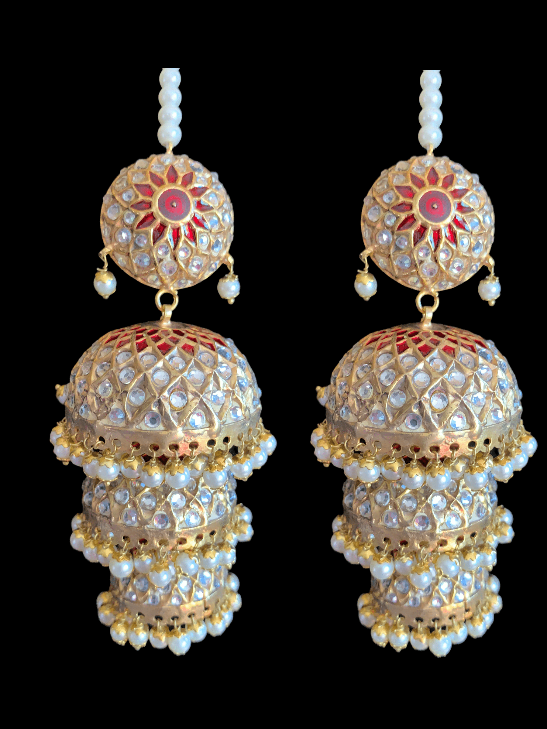 DER105 Freya layered jadau jhumka   ( READY TO SHIP )