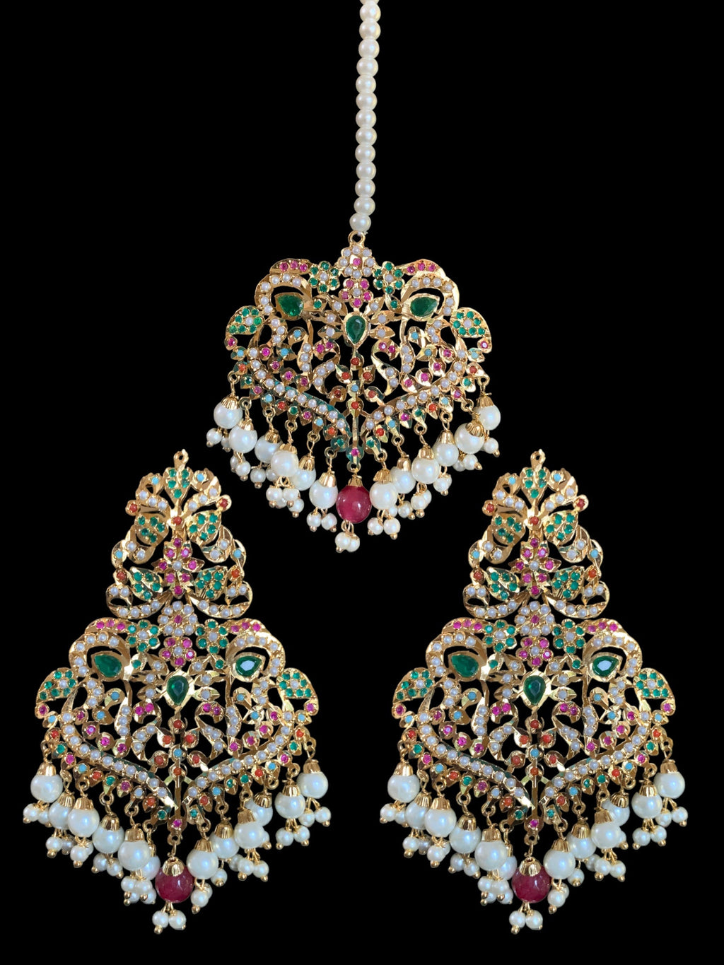 LN169 Neeli jadau rani haar in Navratan ( SHIPS IN 4 WEEKS  )