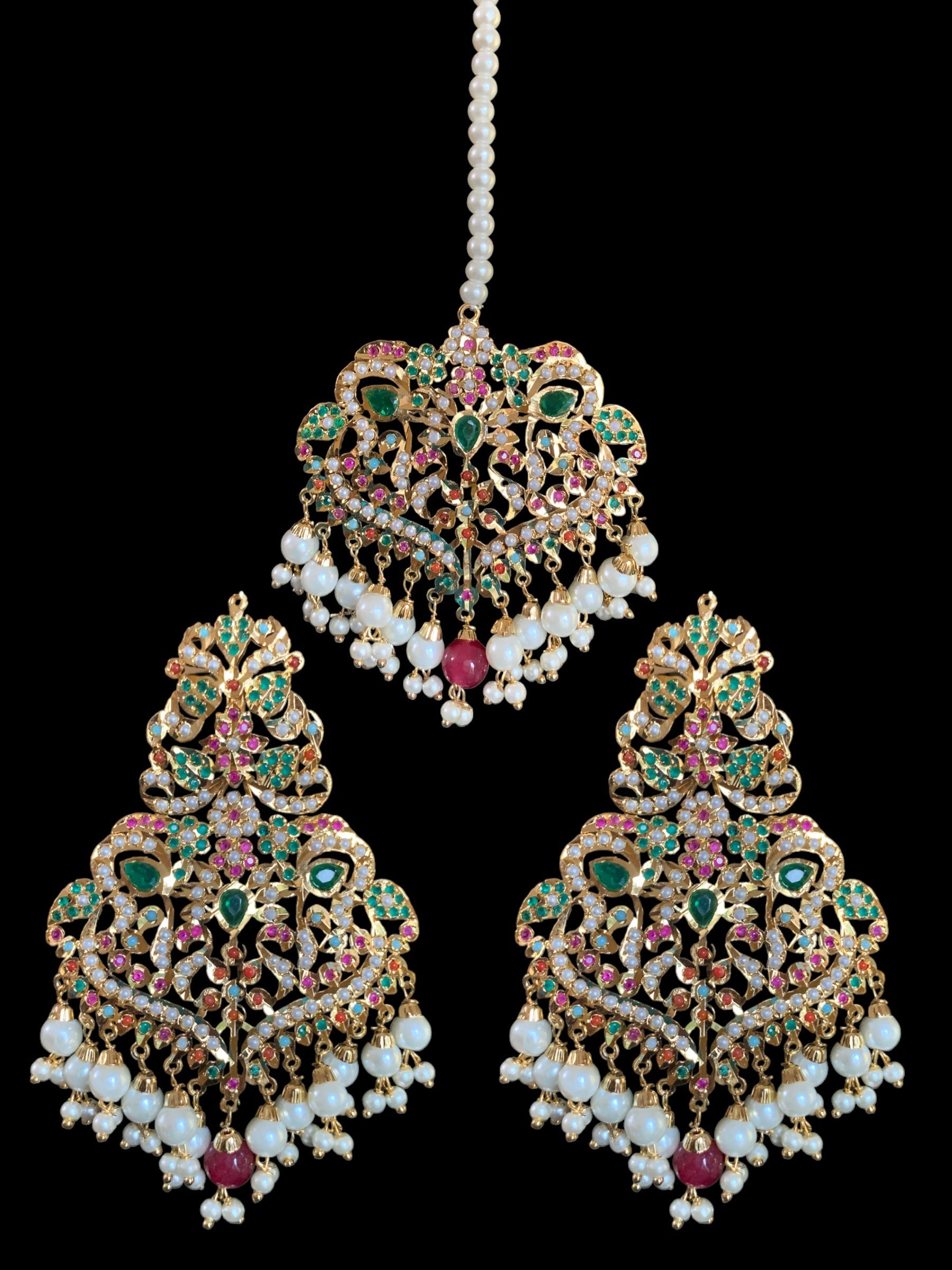 LN169 Neeli jadau rani haar in Navratan ( SHIPS IN 4 WEEKS  )