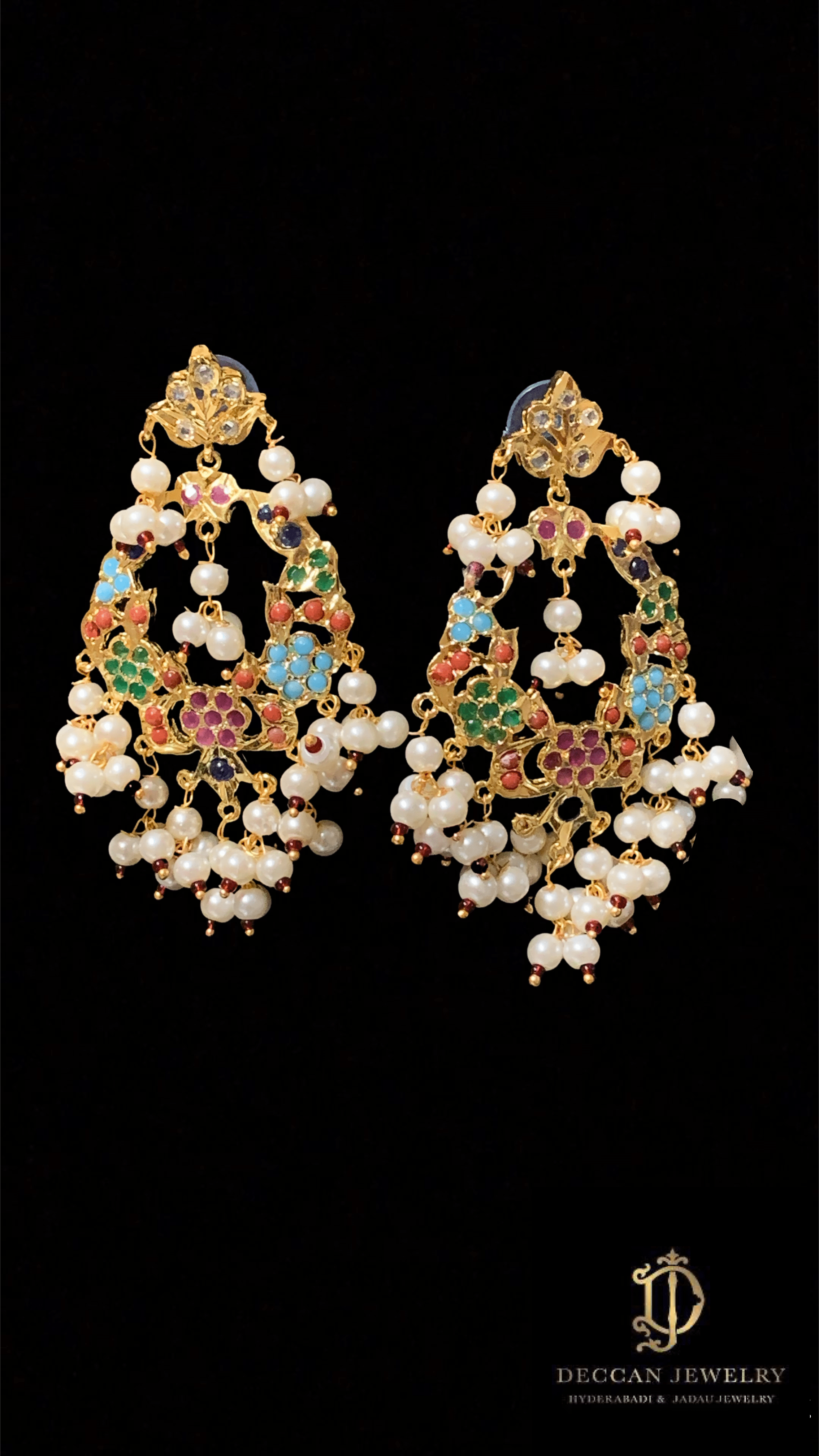 PS356 Madhuri navratan pendant set ( READY TO SHIP )