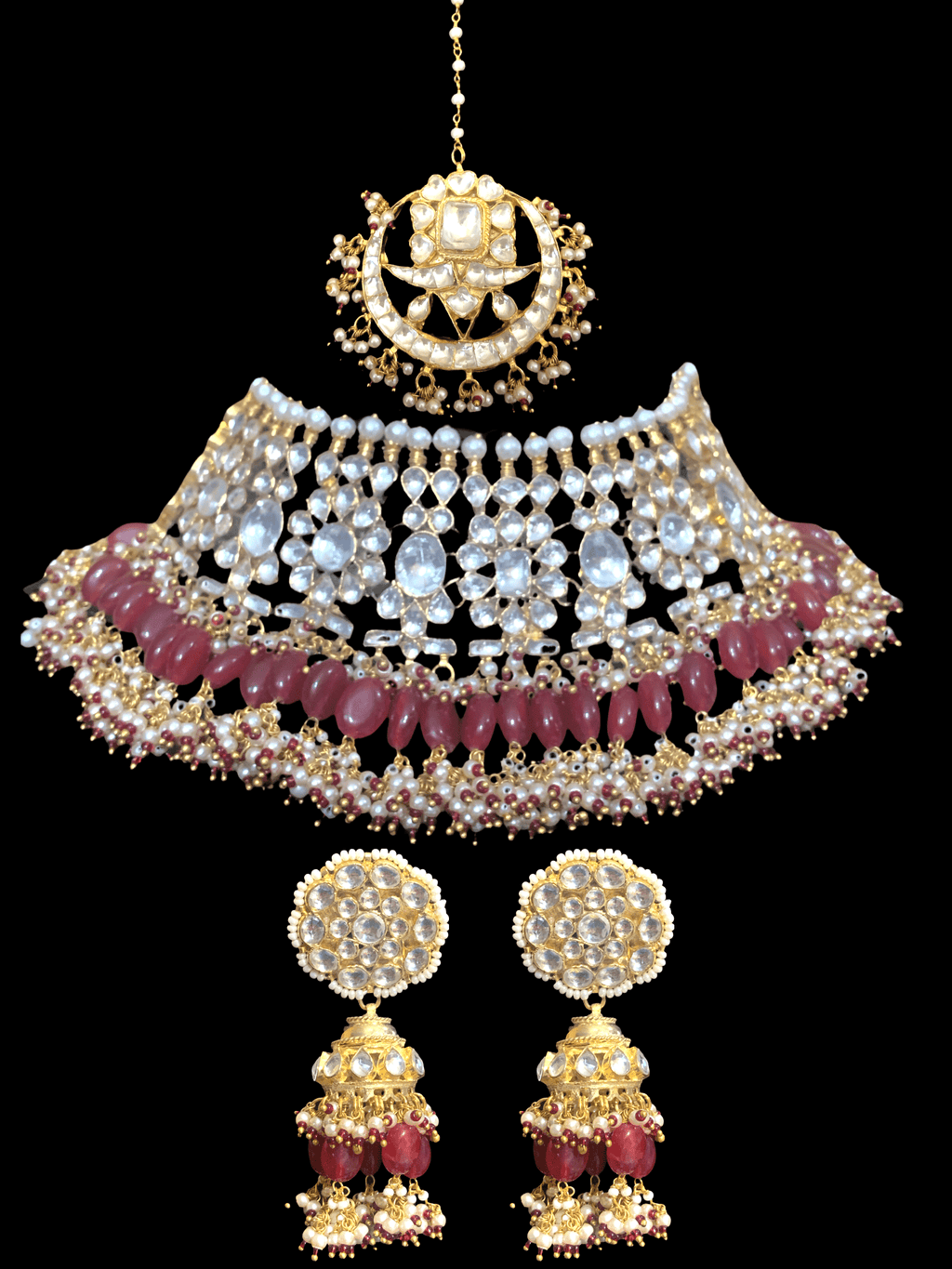 BR4 Khushboo kundan bridal set - ruby ( SHIPS IN 1 WEEK )