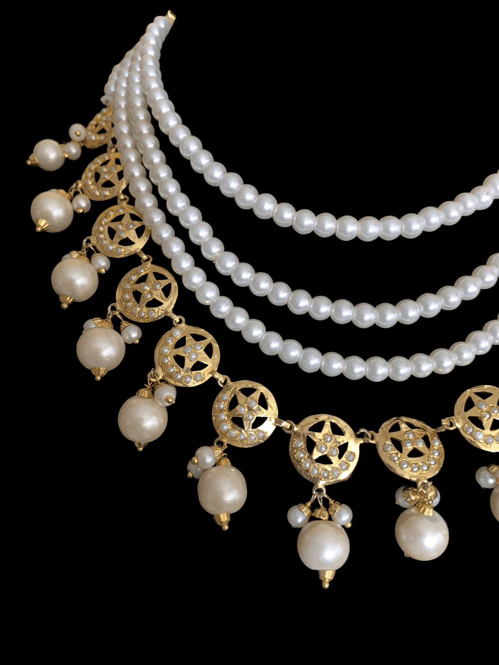 NS314 sitara jadau set in pearls (SHIPS IN 2 WEEKS  )