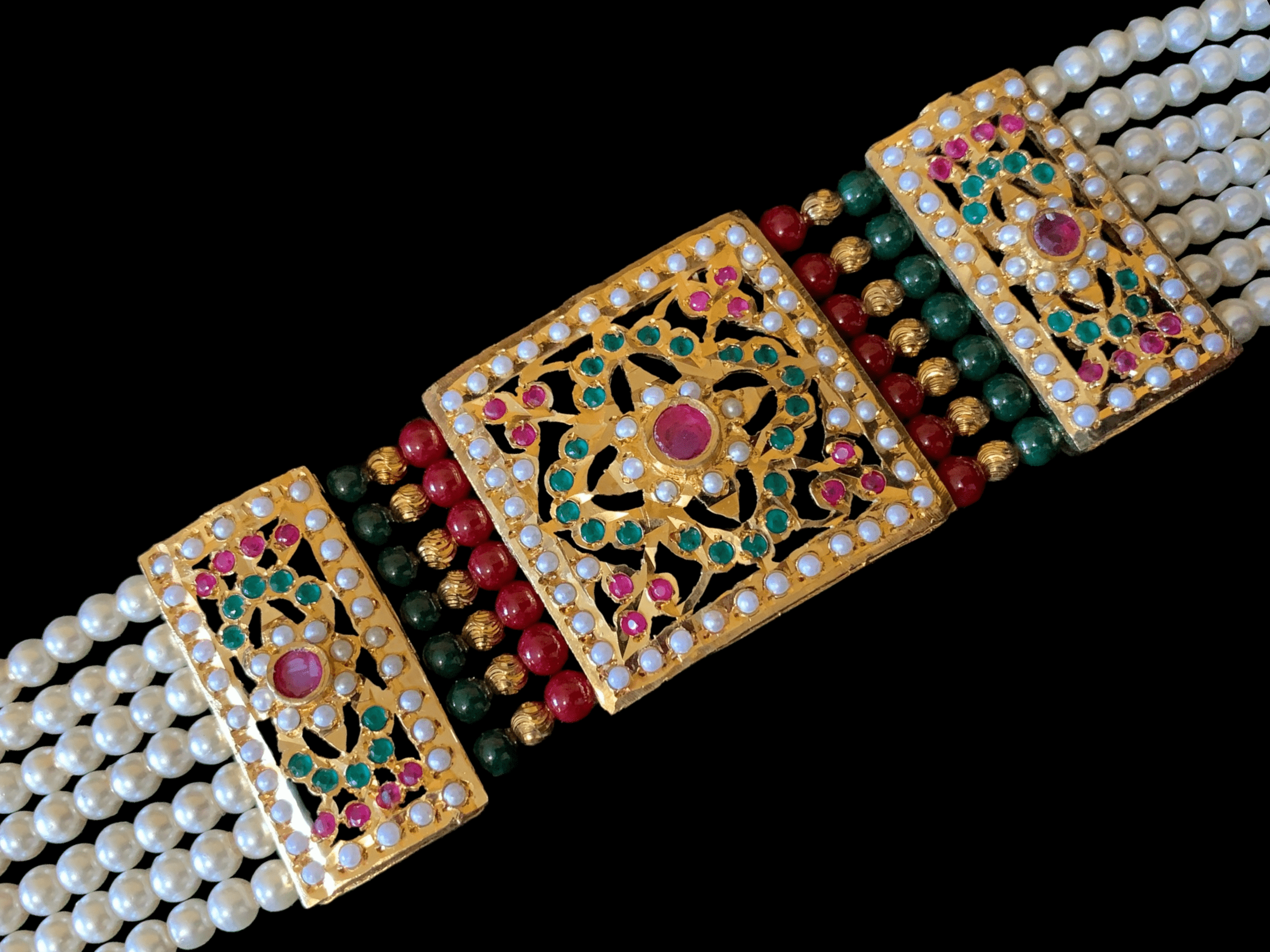 B65 Saira Jadau bracelet in ruby green (READY TO SHIP)