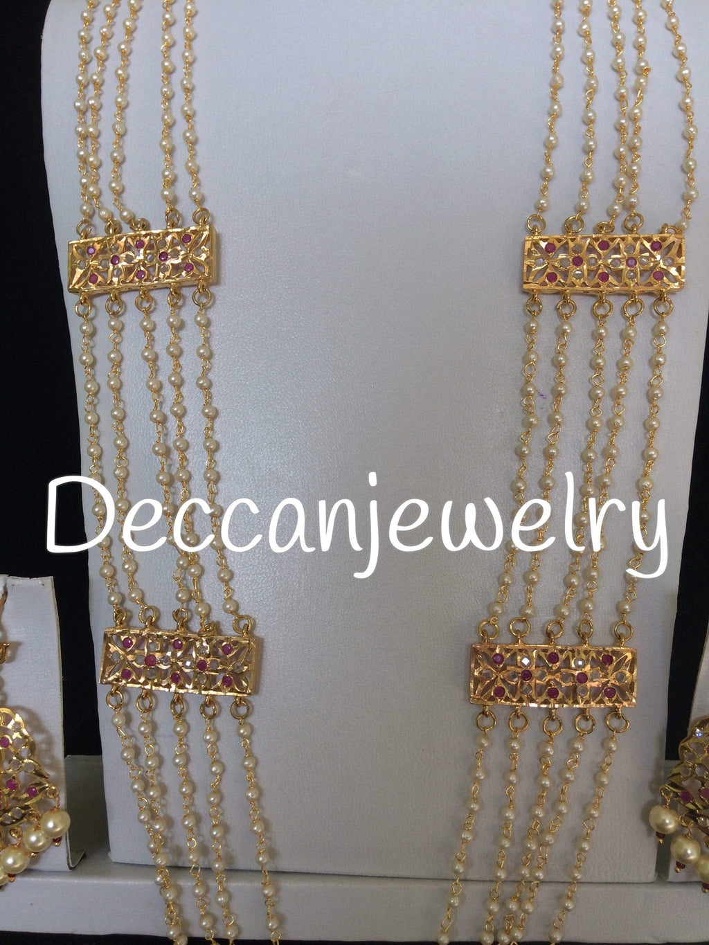 DLN118 Aabha chandan haar (rubies)( SHIPS IN 4 WEEKS  )