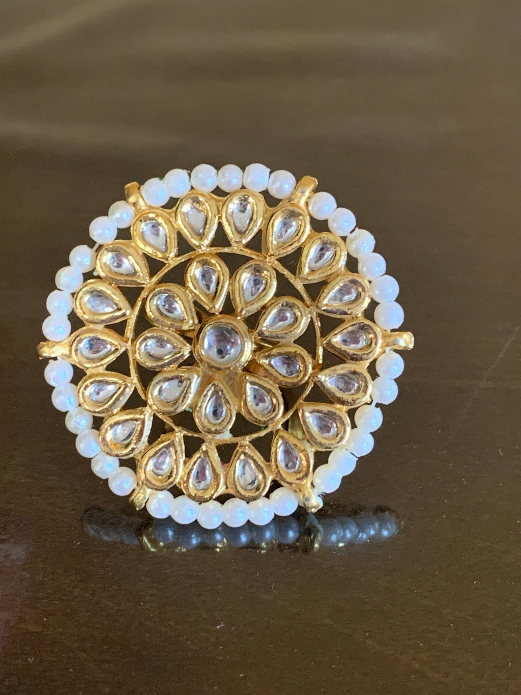DJR14 Kundan statement ring ( READY TO SHIP)