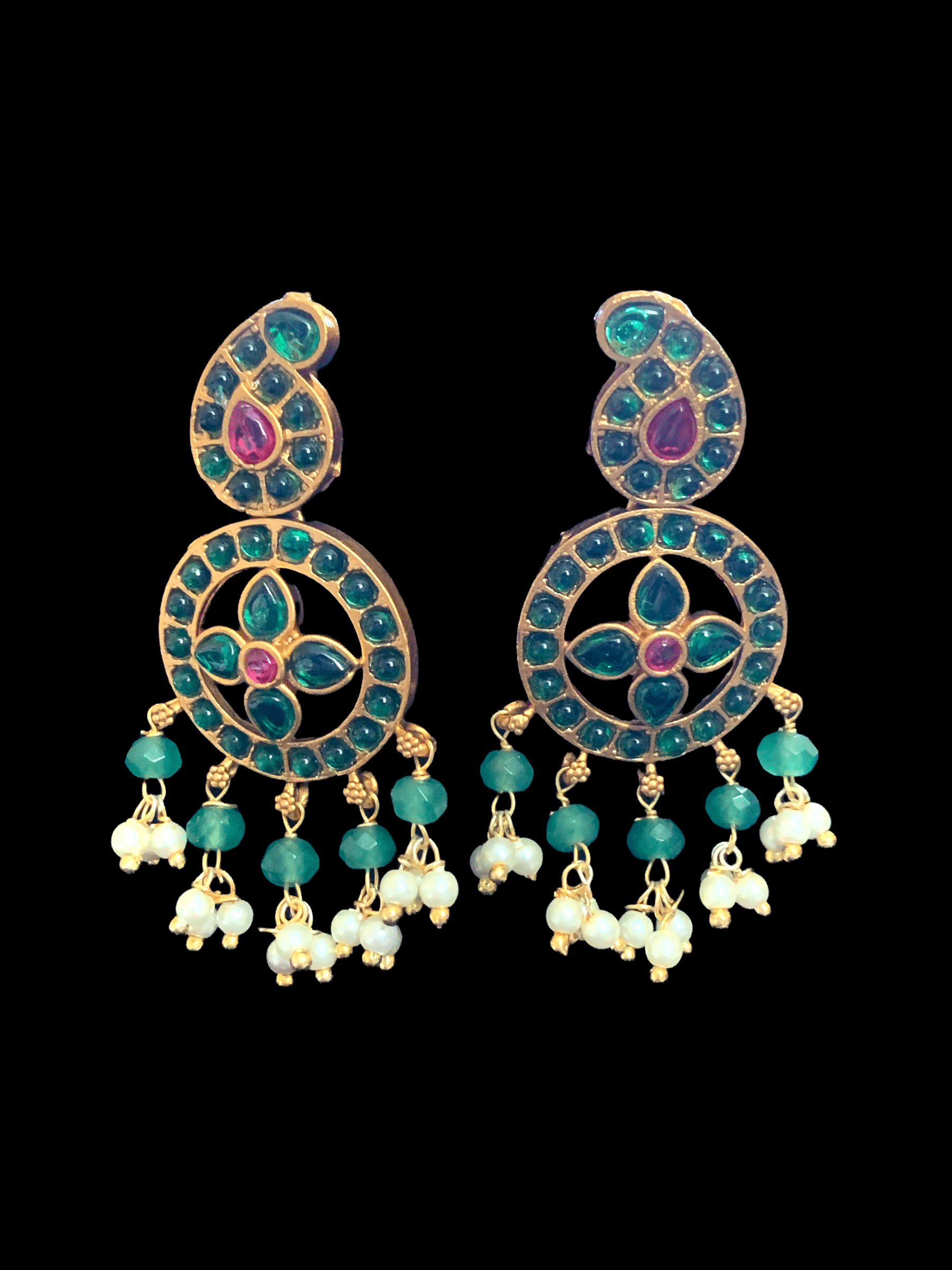 C74 ruby emerald  choker - green and ruby ( READY TO SHIP )