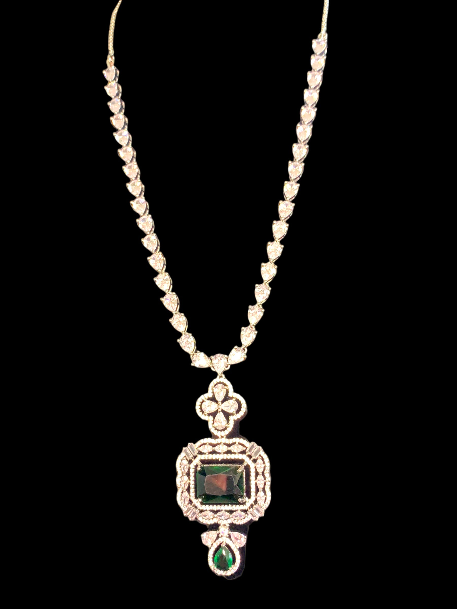 NS501 MISHA silver plated necklace with earrings ( READY TO SHIP )