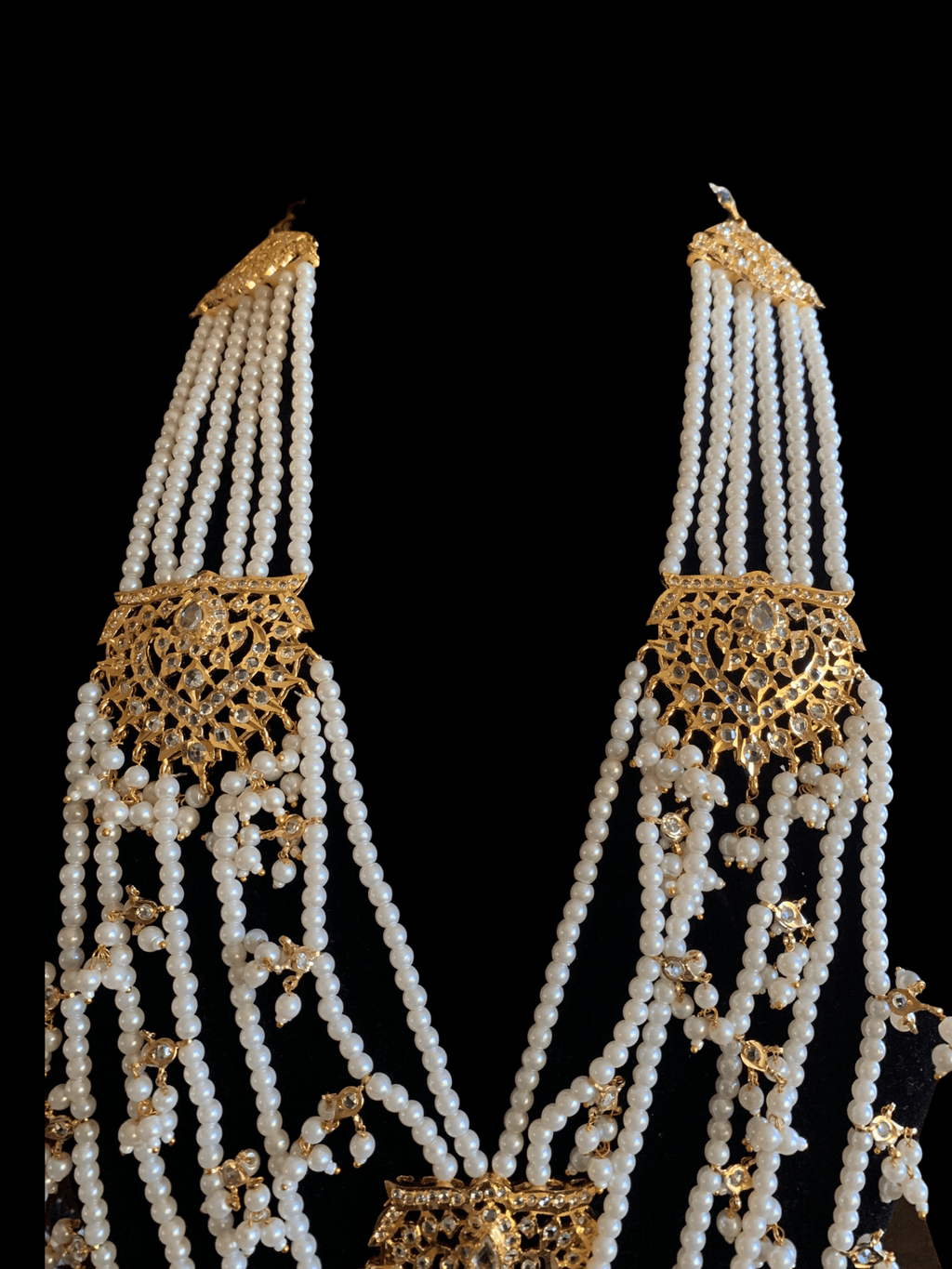 SAT61 Maahi bridal Hyderabadi three layered necklace with earrings ( READY TO SHIP )