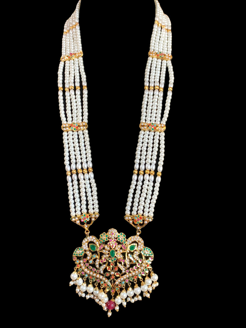 LN169 Neeli jadau rani haar in Navratan ( SHIPS IN 4 WEEKS  )