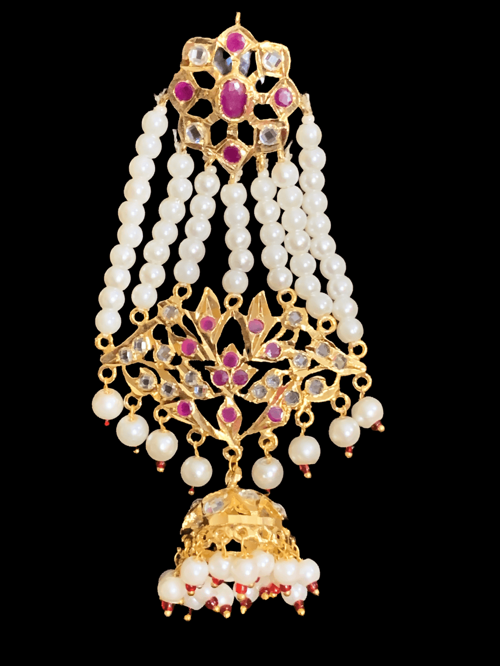 Inara jhoomar earrings in red   DER29 ( READY TO SHIP )