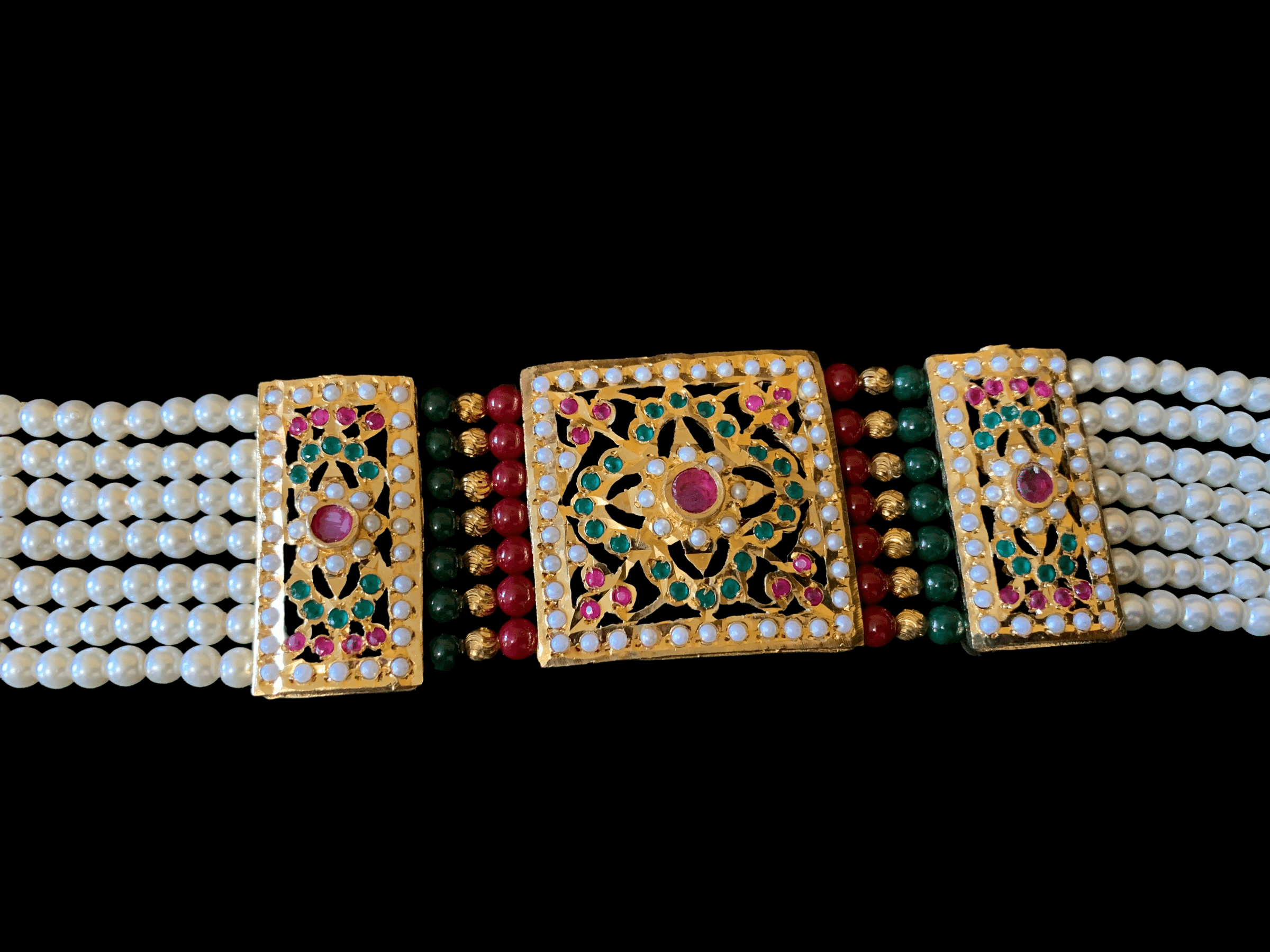 B65 Saira Jadau bracelet in ruby green (READY TO SHIP)