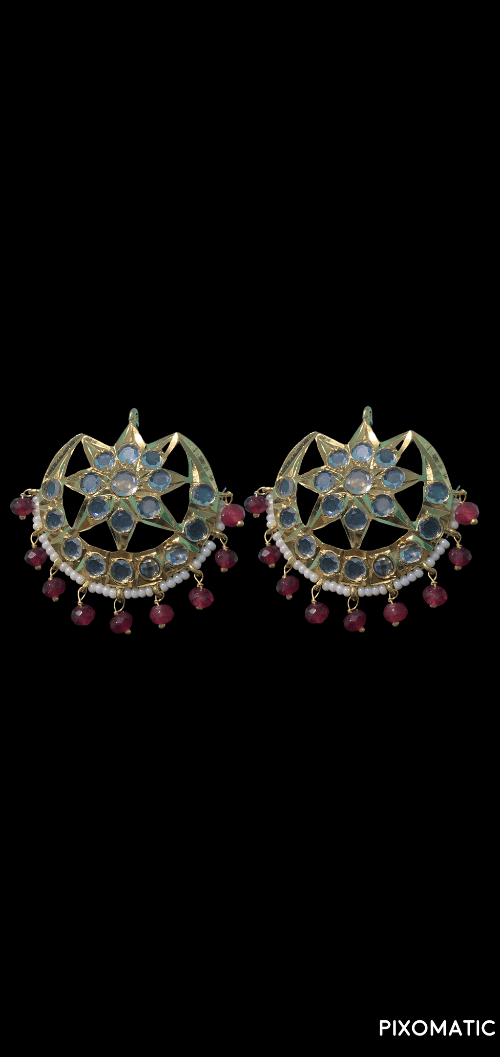 LN44 Darika Multi brooch necklace set in red / ruby beads ( READY TO SHIP )