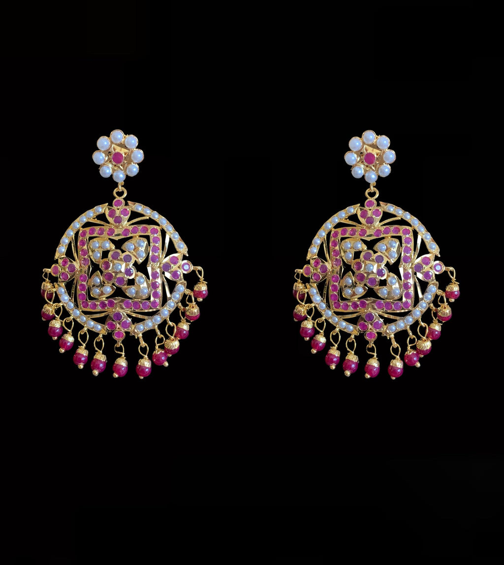 NS189 Ruchika  necklace set in red ( READY TO SHIP )