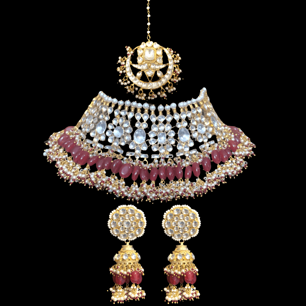 BR4 Khushboo kundan bridal set - ruby ( SHIPS IN 1 WEEK )