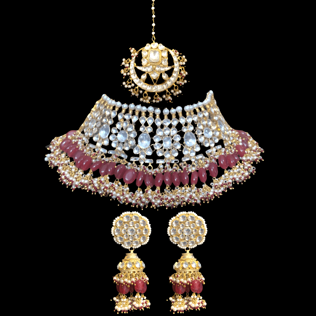 BR4 Khushboo kundan bridal set - ruby ( SHIPS IN 1 WEEK )